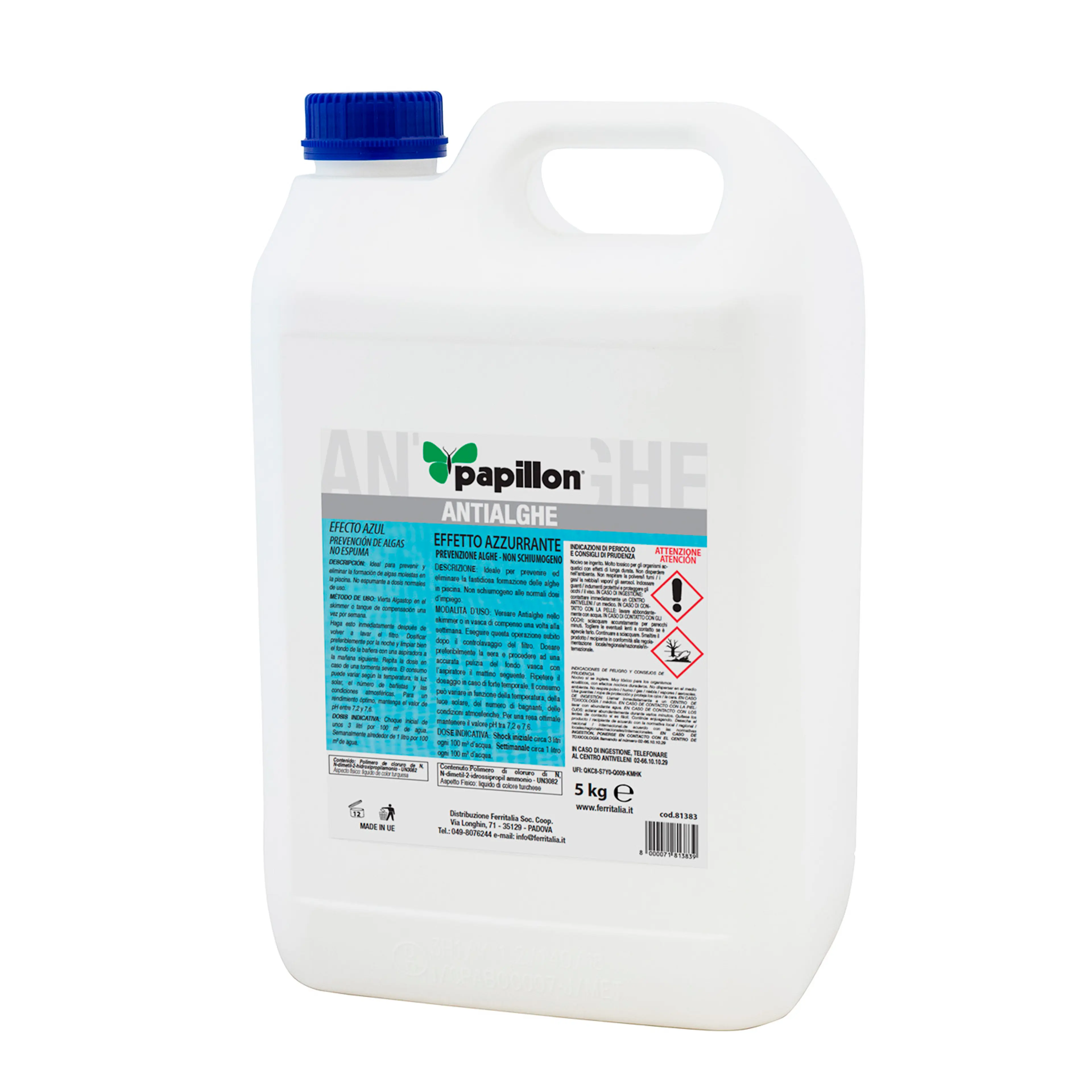 ANTIALGAS PARA PISCINA 5 KG.