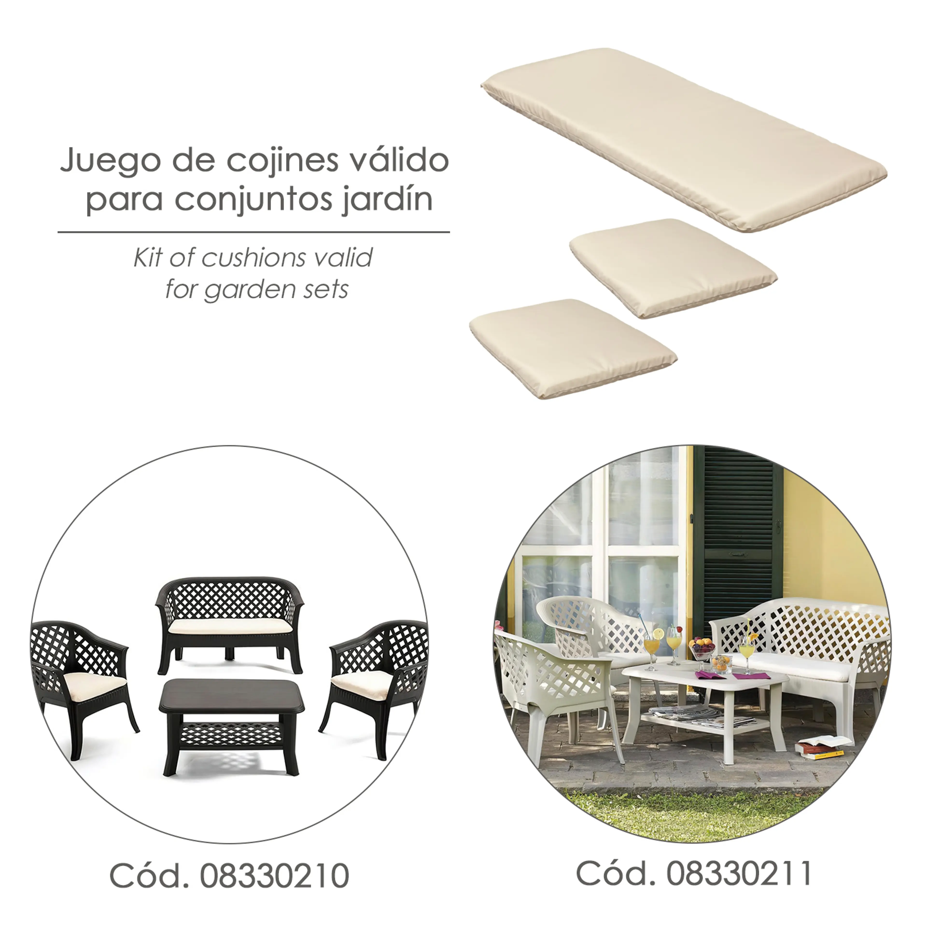 JUEGO DE COJINES CONJUNTO RESINA VE