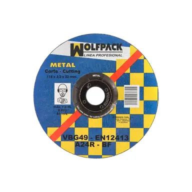 DISCO CORTE ABRASIVO METAL 115X3,2X