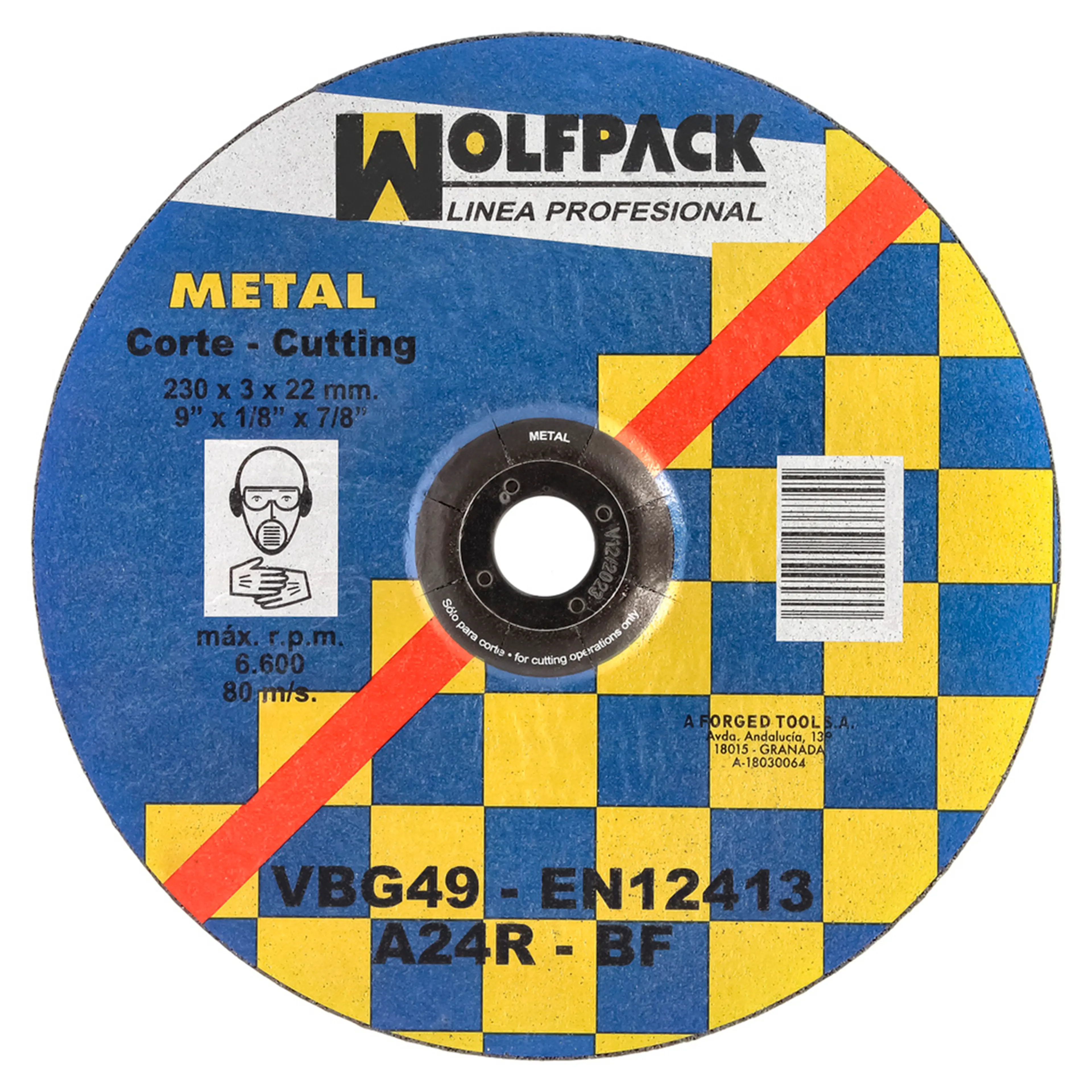 DISCO CORTE ABRASIVO METAL 230X3,2X