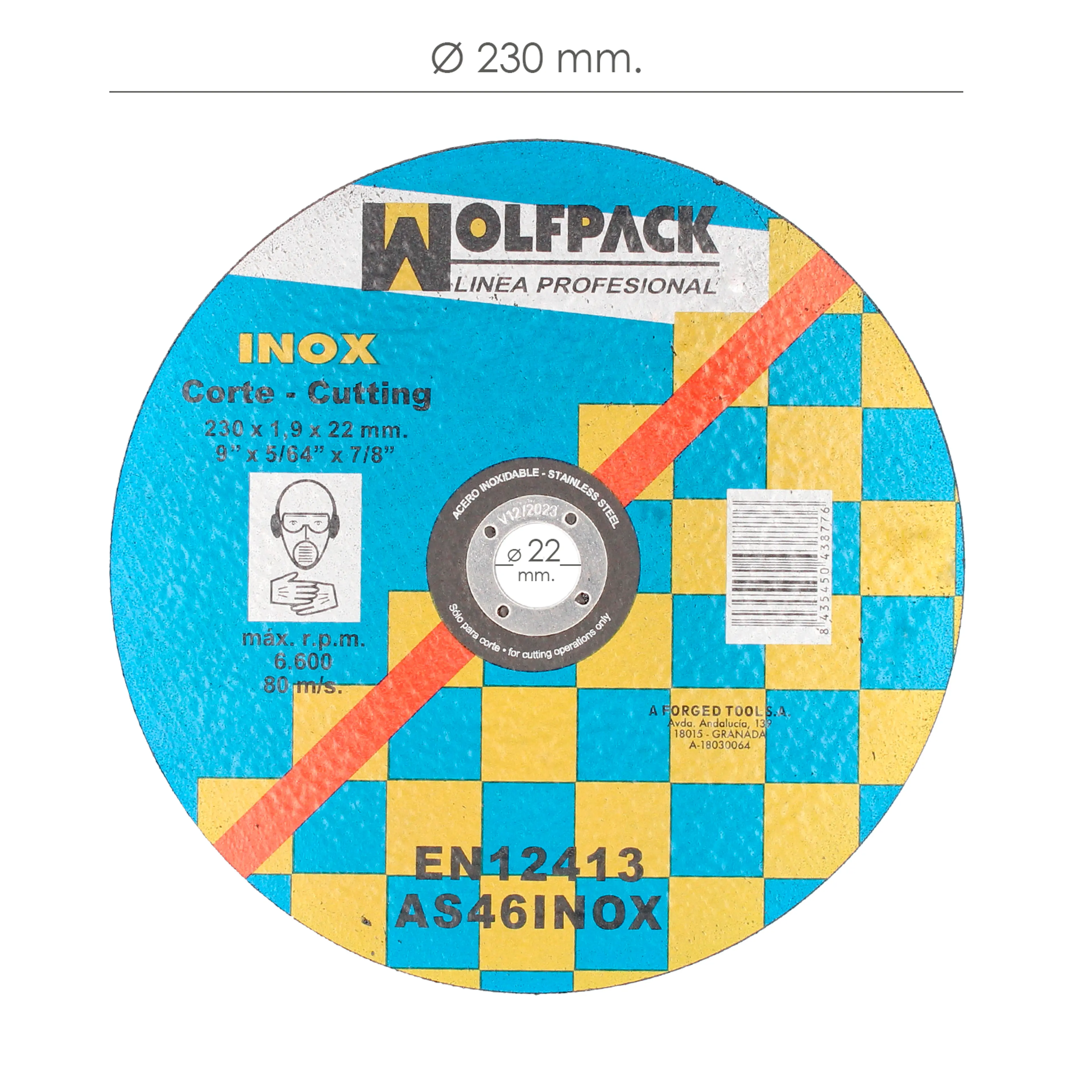 DISCO CORTE ABRASIVO INOXIDABLE 230