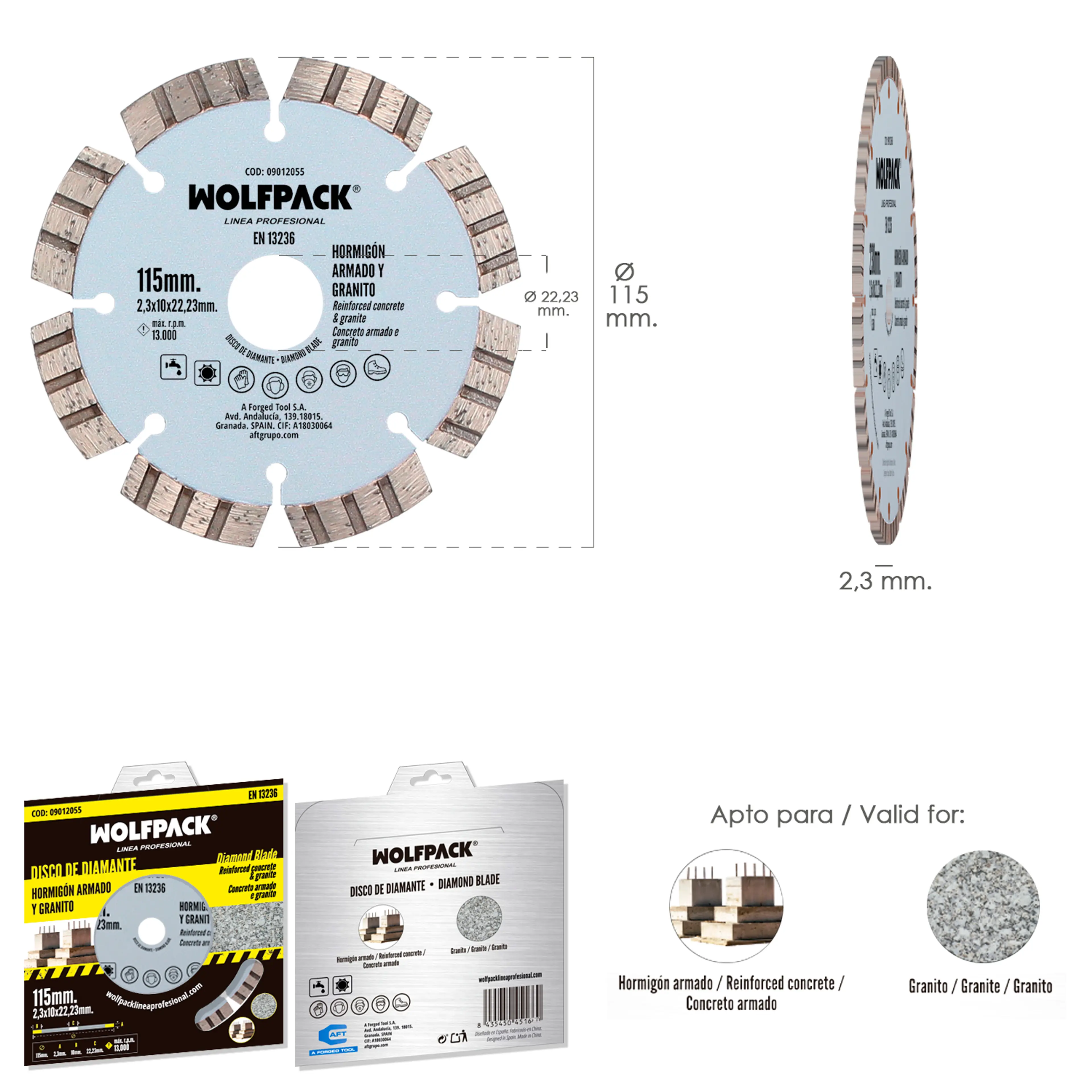 DISCO DIAMANTE HORMIGON ARMADO / GR