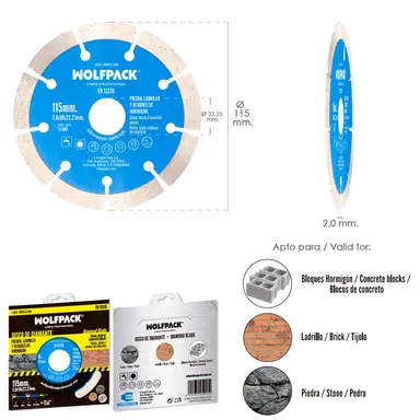 DISCO DIAMANTE Ø 115 MM. PIEDRA, LA