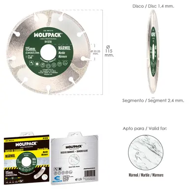 DISCO DIAMANTE Ø 115 MM. MARMOL