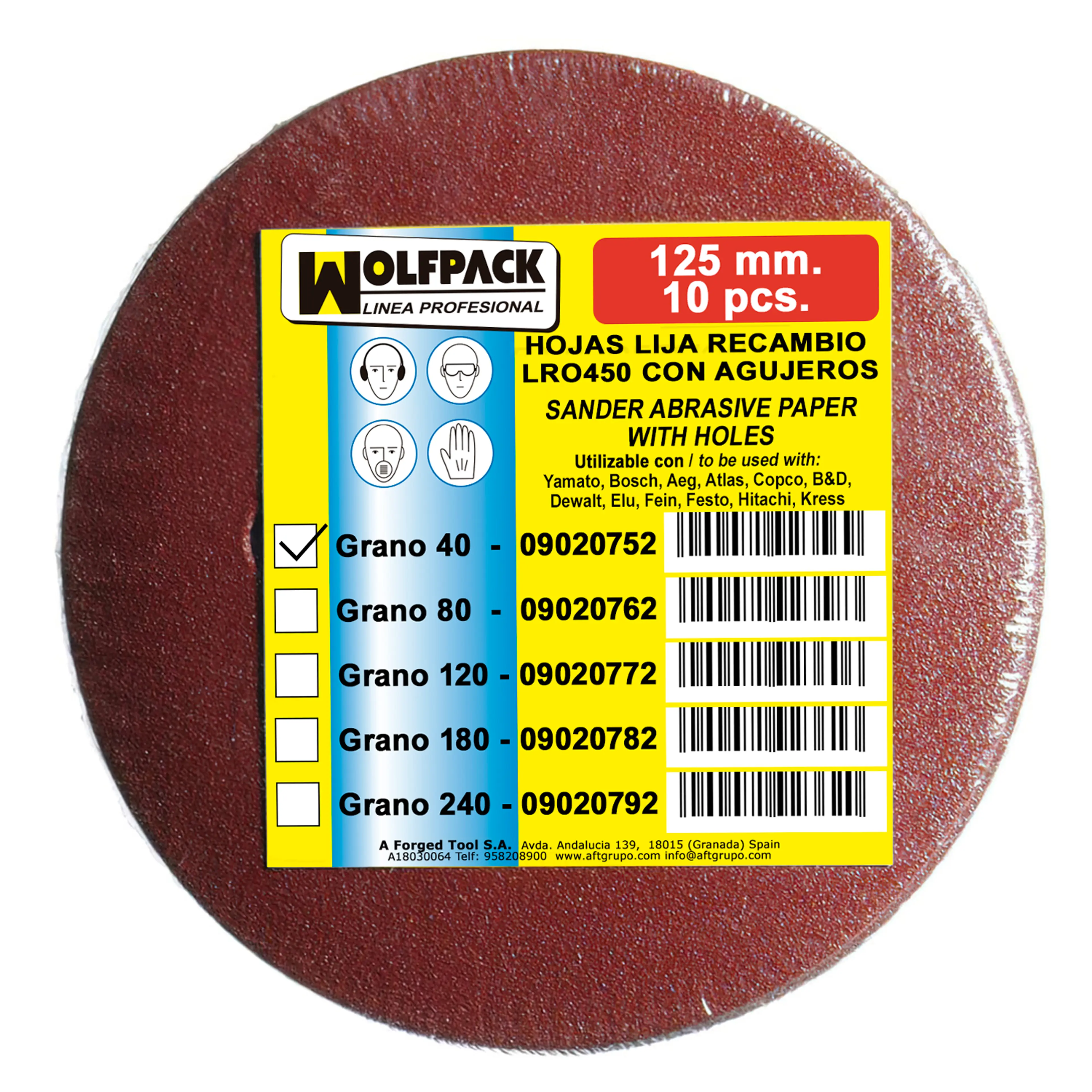 LIJA RECAMBIO VELCRO DISCO 125 Ø CO