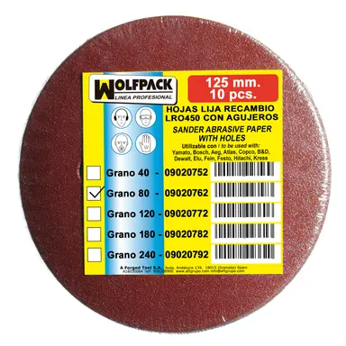 LIJA RECAMBIO VELCRO DISCO Ø 125 MM