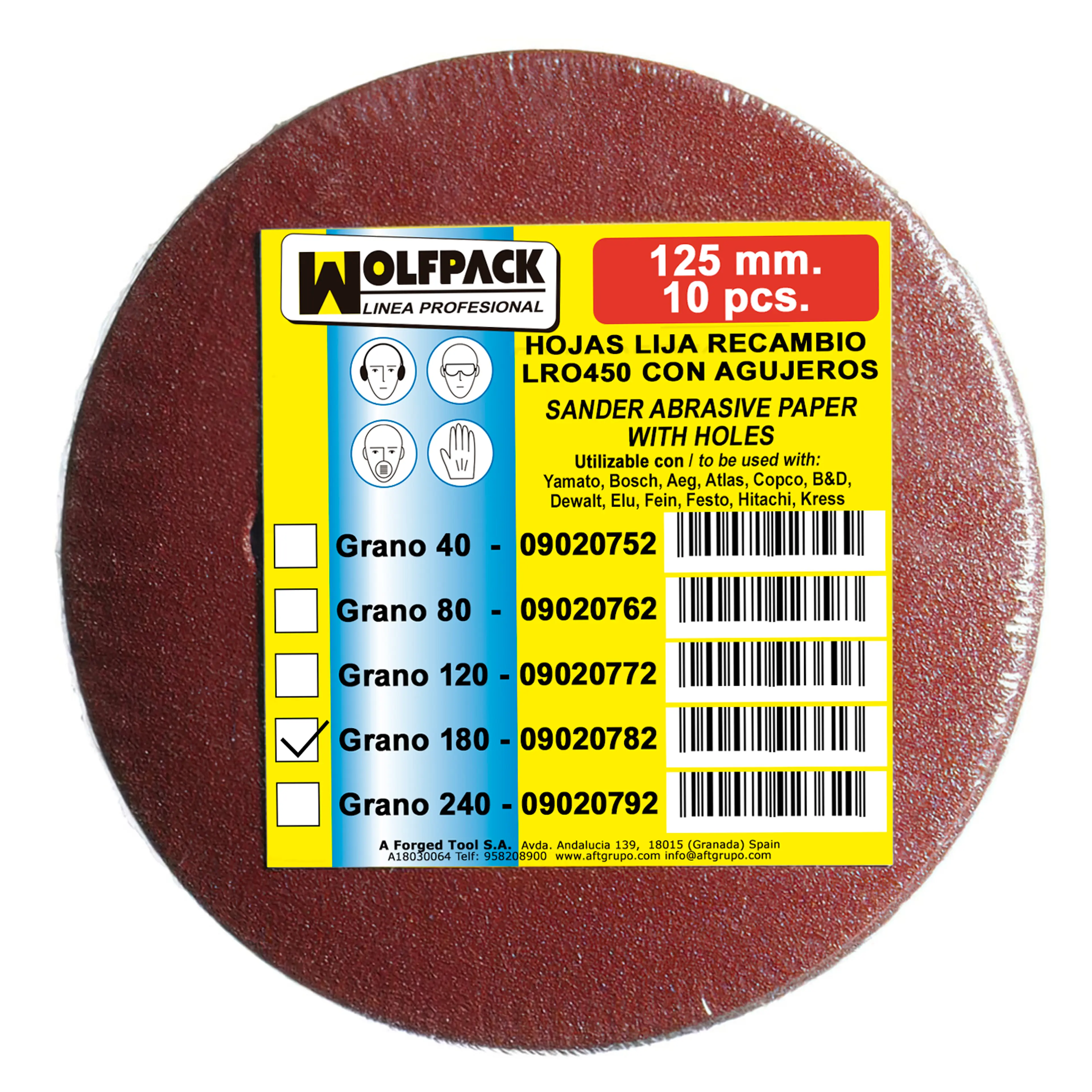 LIJA RECAMBIO VELCRO DISCO Ø 125 MM