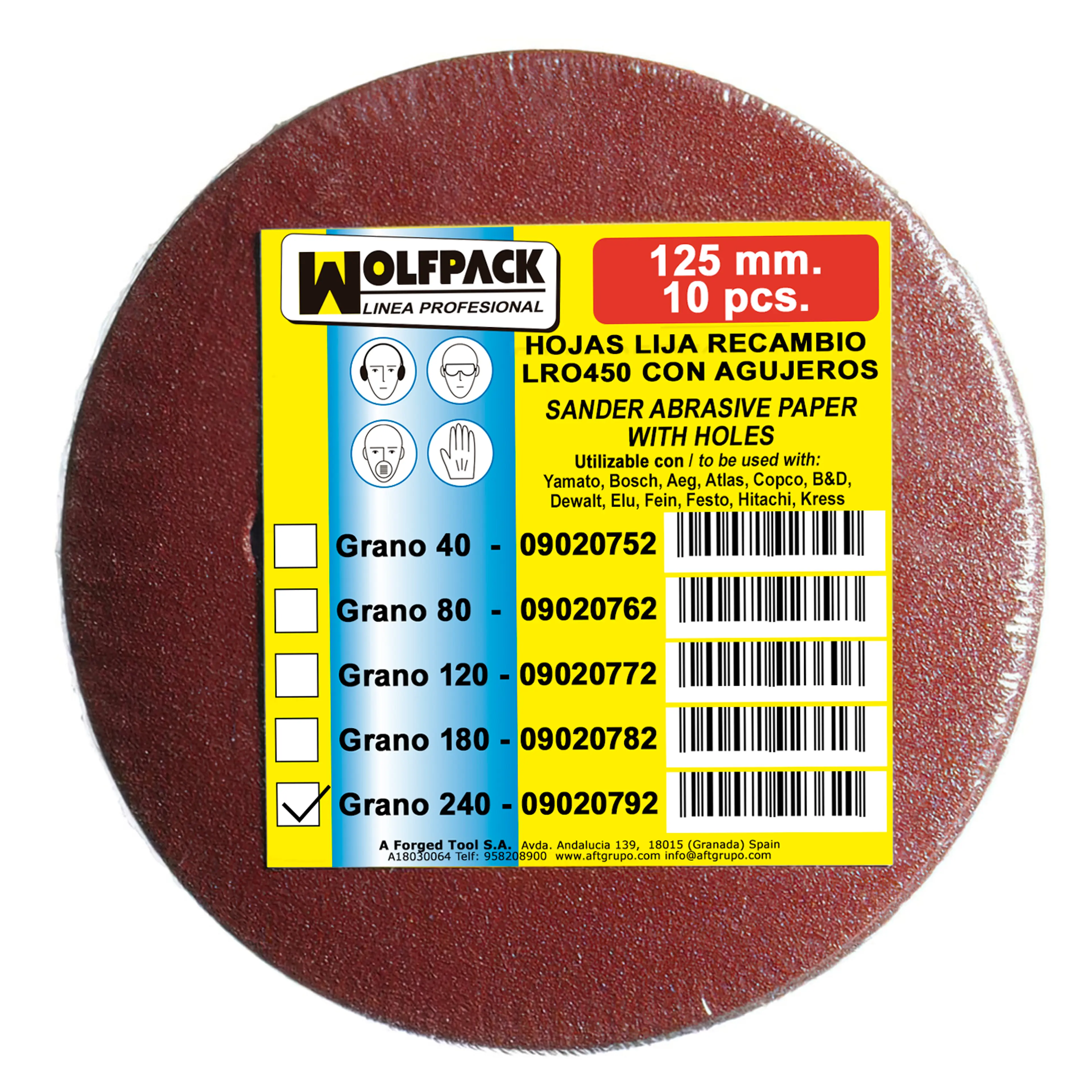 LIJA RECAMBIO VELCRO DISCO Ø 125 MM