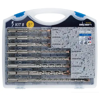 ESTUCHE BROCAS ALPEN SDS PLUS 8 PIE