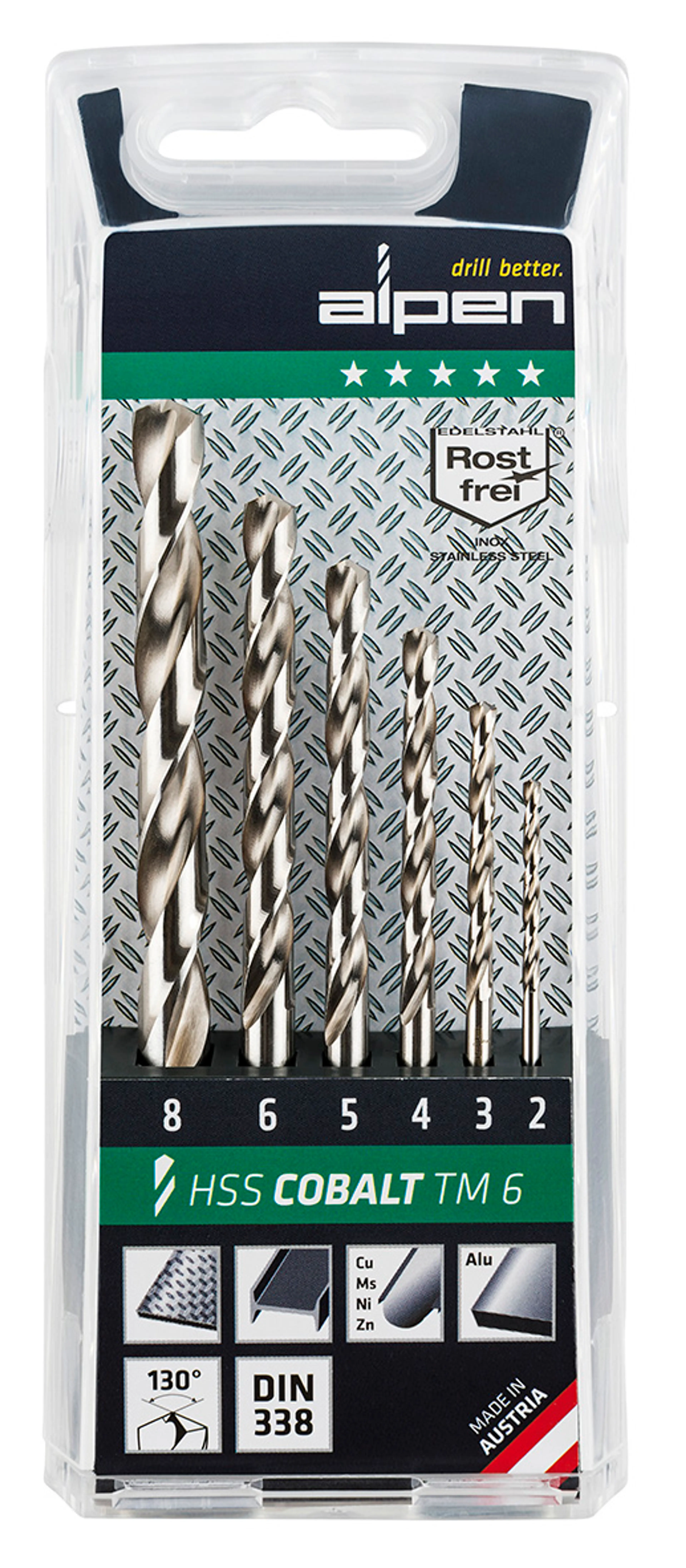 ESTUCHE BROCAS ALPEN COBALTO  6 PIE