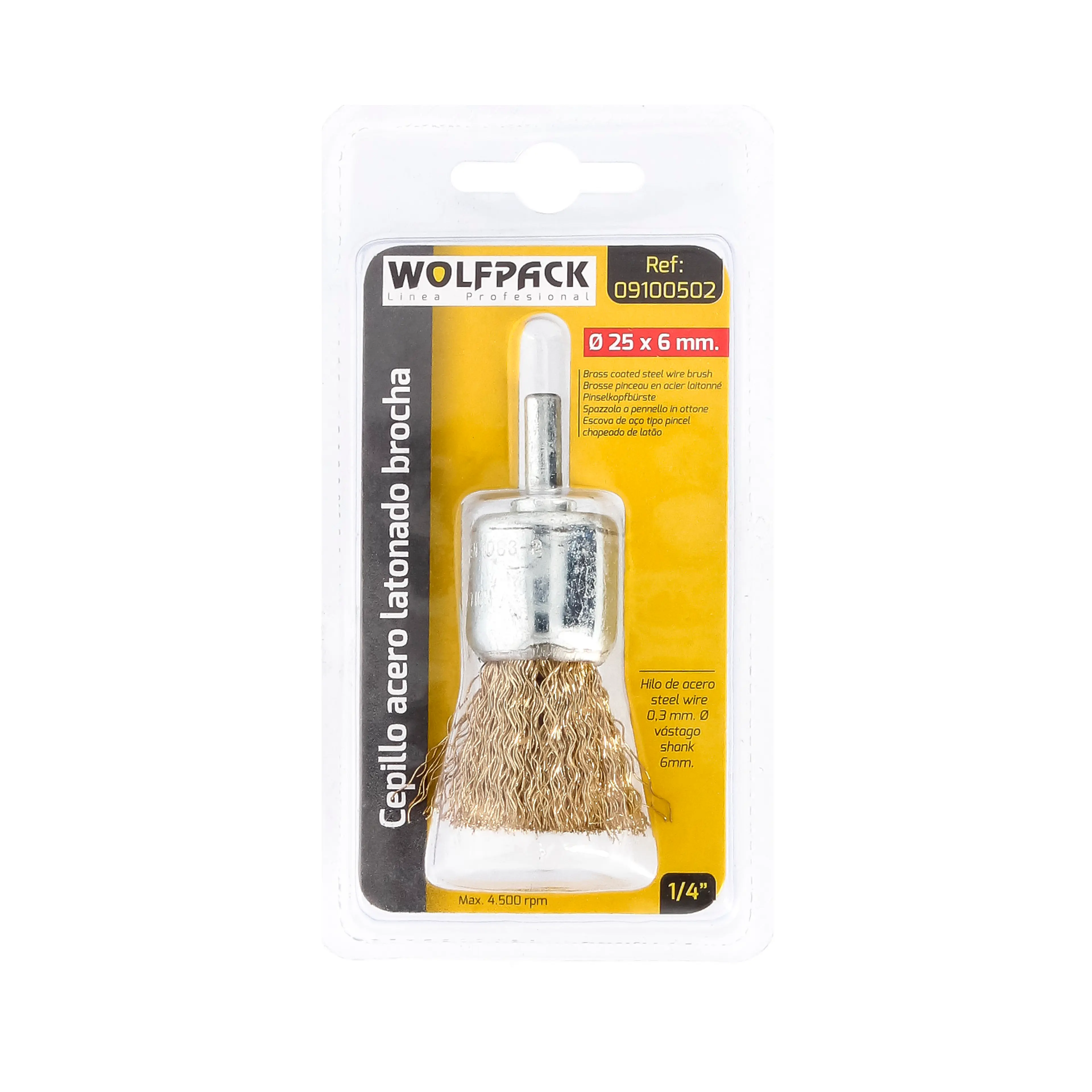 CEPILLO ACERO LATONADO BROCHA 25 MM
