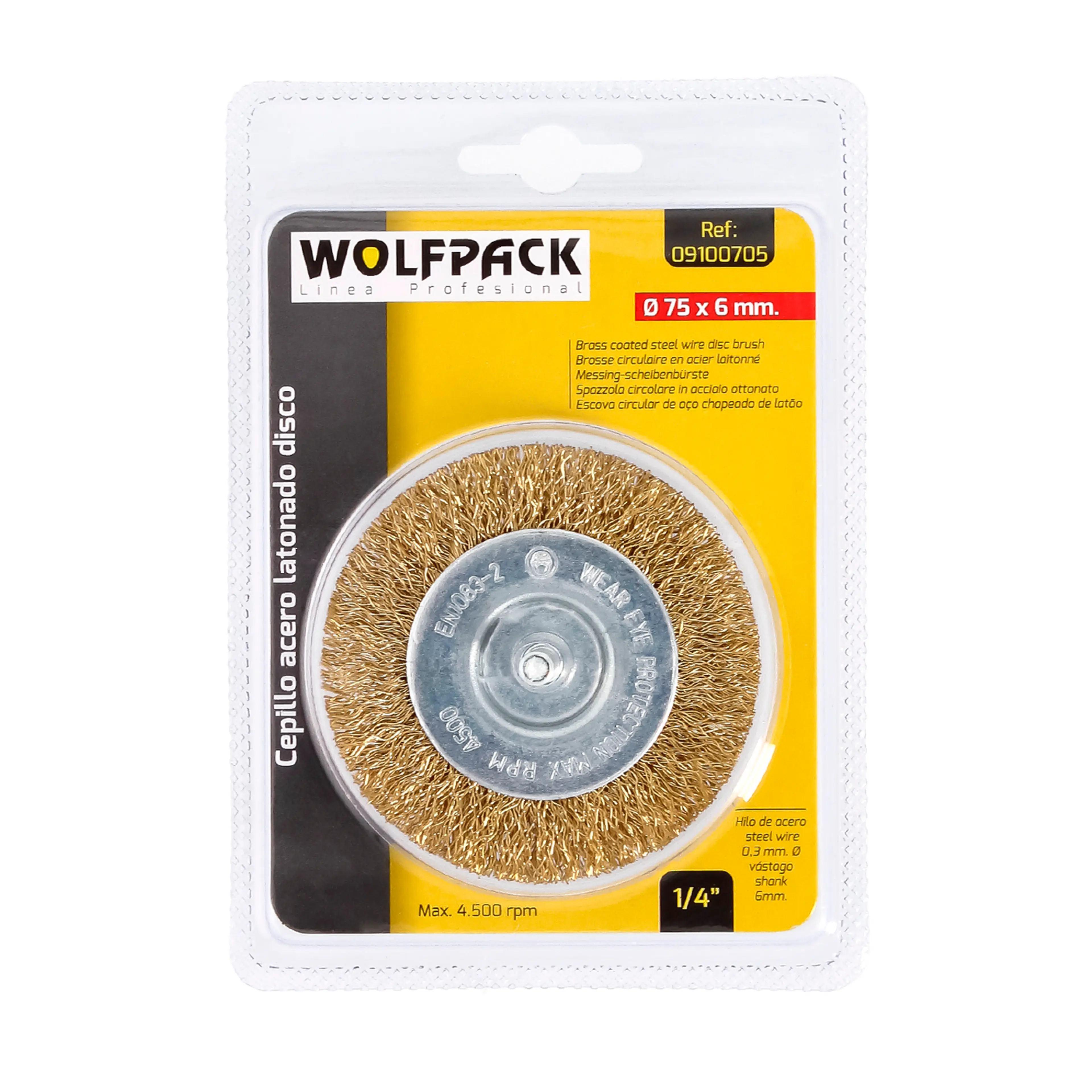 CEPILLO ACERO LATONADO DISCO. Ø 75 