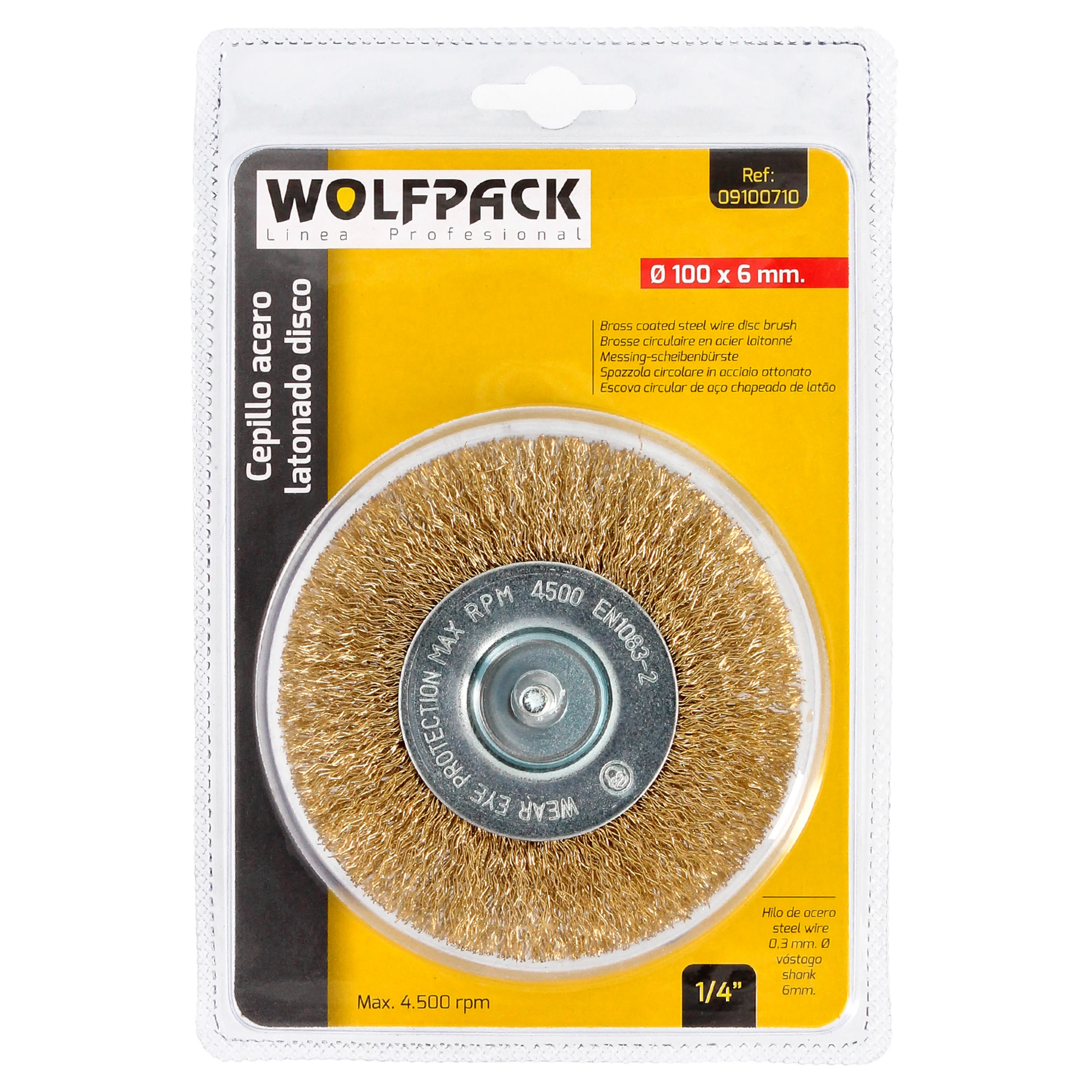 CEPILLO ACERO LATONADO DISCO. Ø 100
