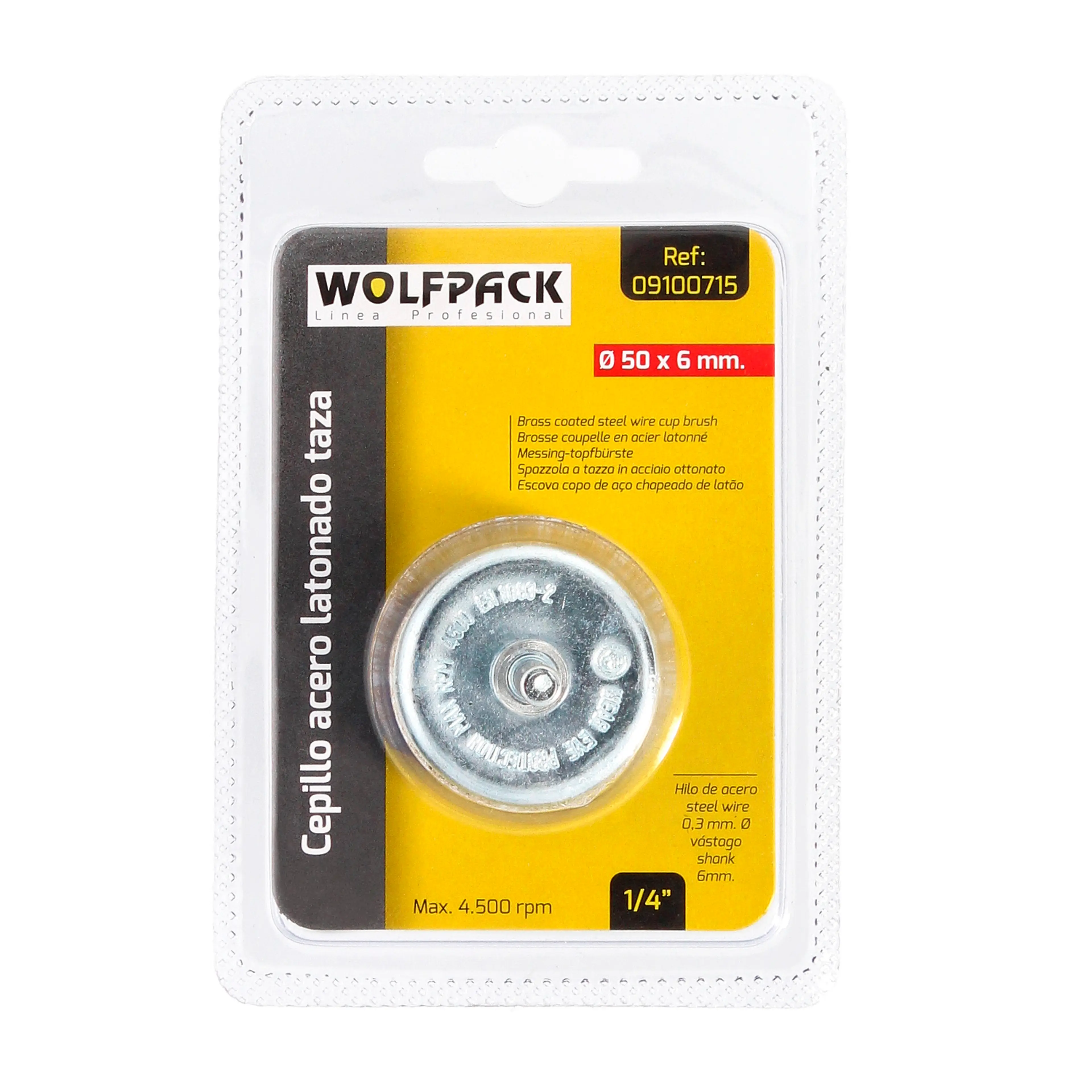 CEPILLO ACERO LATONADO TAZA Ø 50 MM