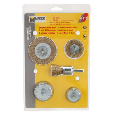 JUEGO CEPILLOS ACERO 5 PIEZAS (BROC
