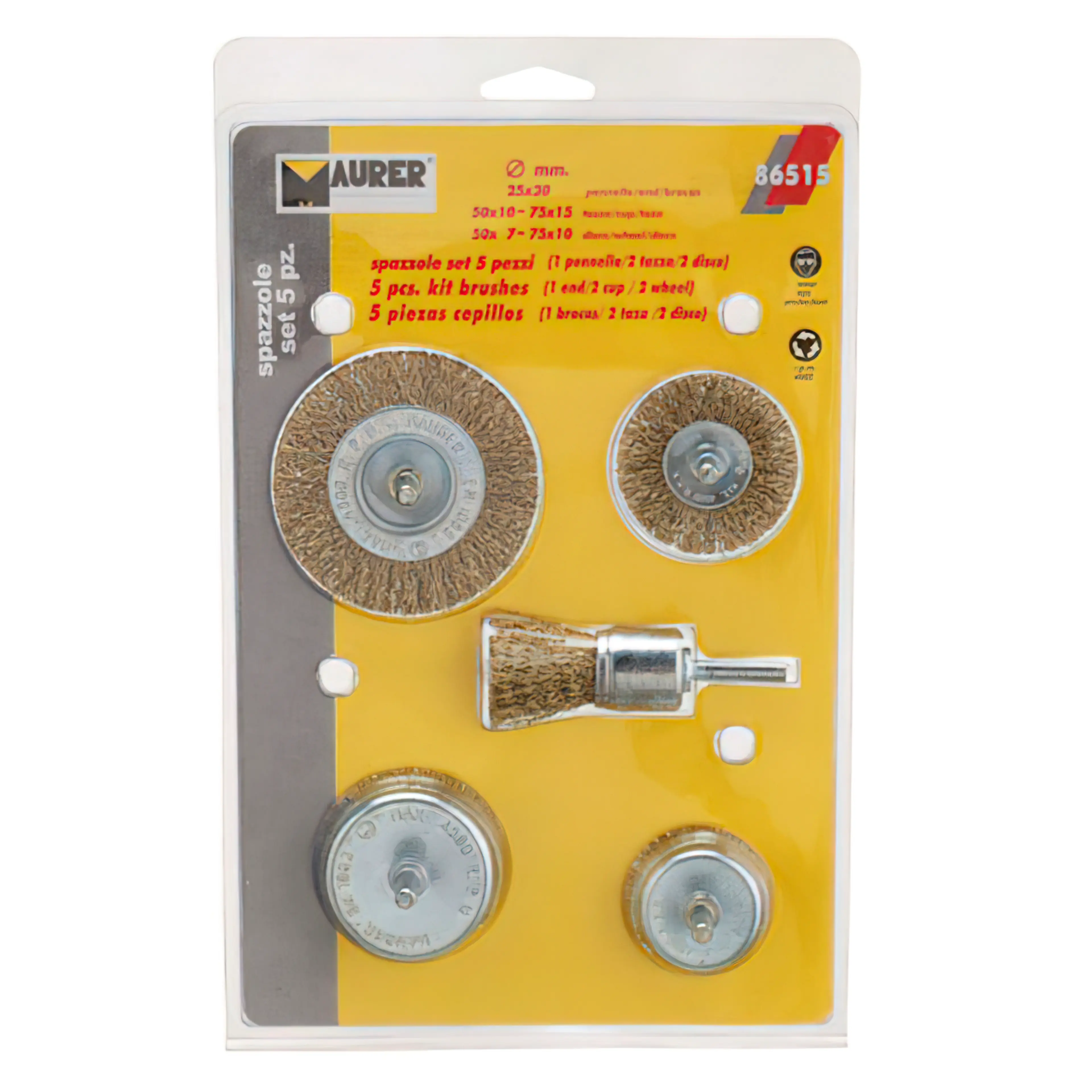 JUEGO CEPILLOS ACERO 5 PIEZAS (BROC