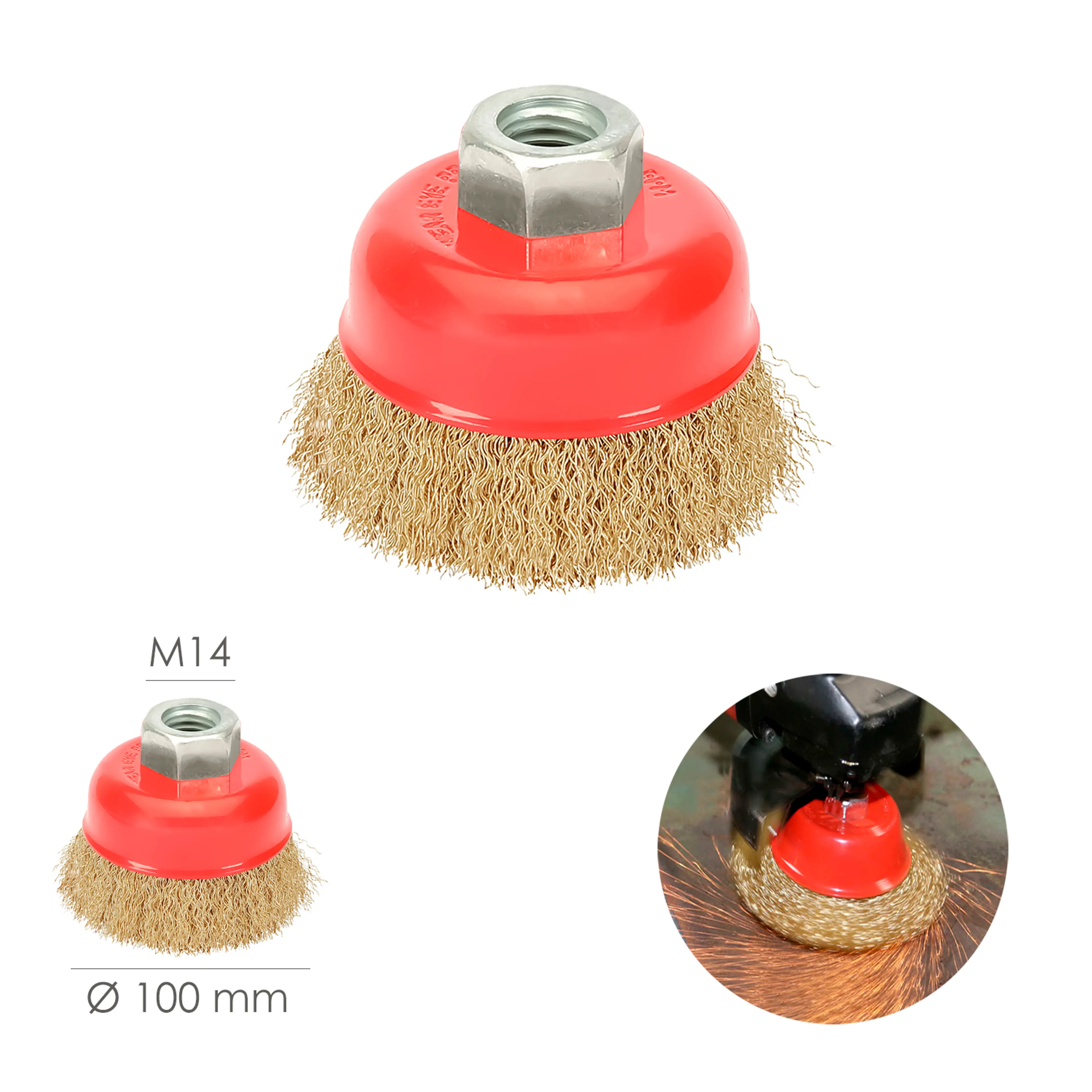 CEPILLO TAZA ACERO LATONADO, Ø 100 