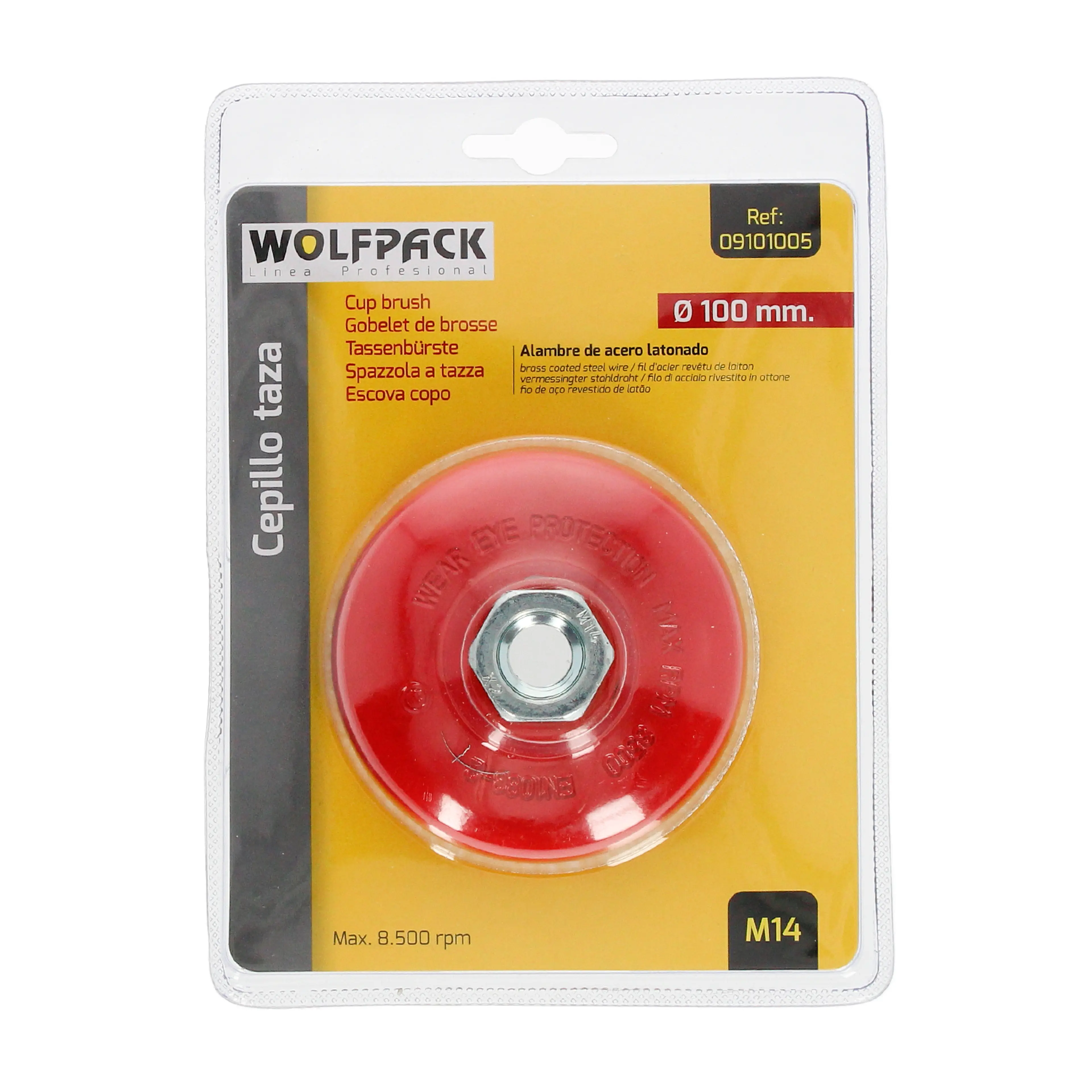 CEPILLO TAZA ACERO LATONADO, Ø 100 