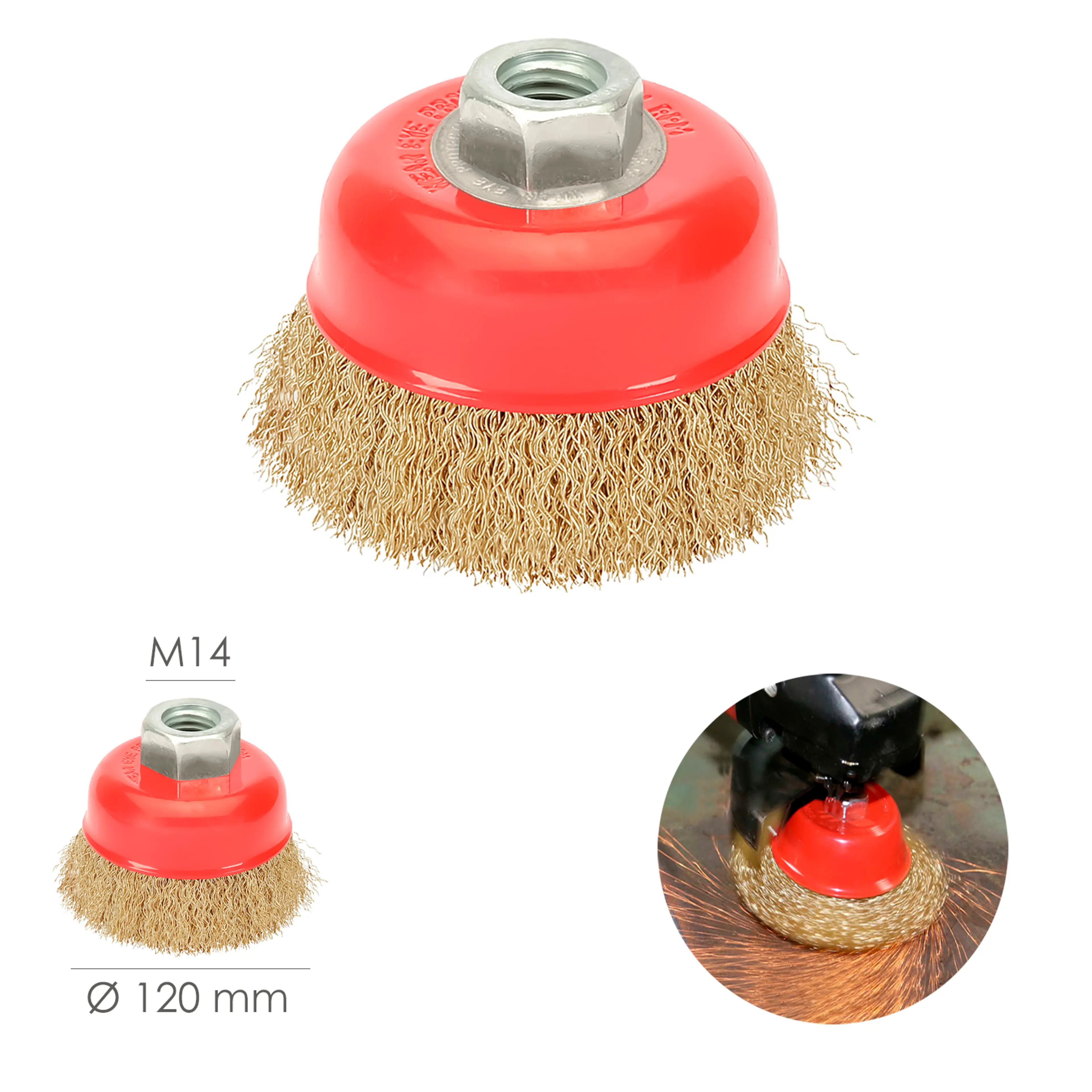 CEPILLO TAZA ACERO LATONADO, Ø 120 