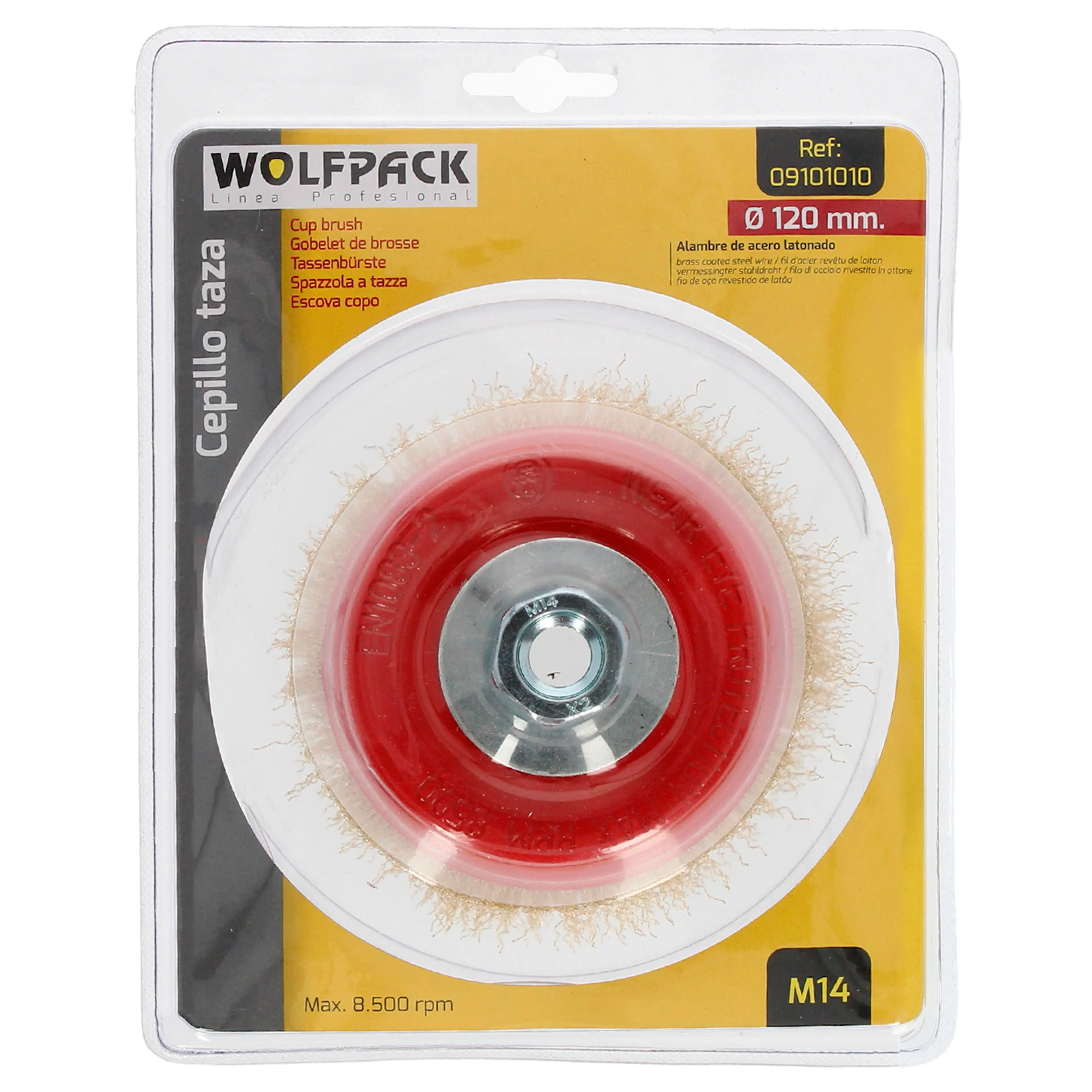 CEPILLO TAZA ACERO LATONADO, Ø 120 