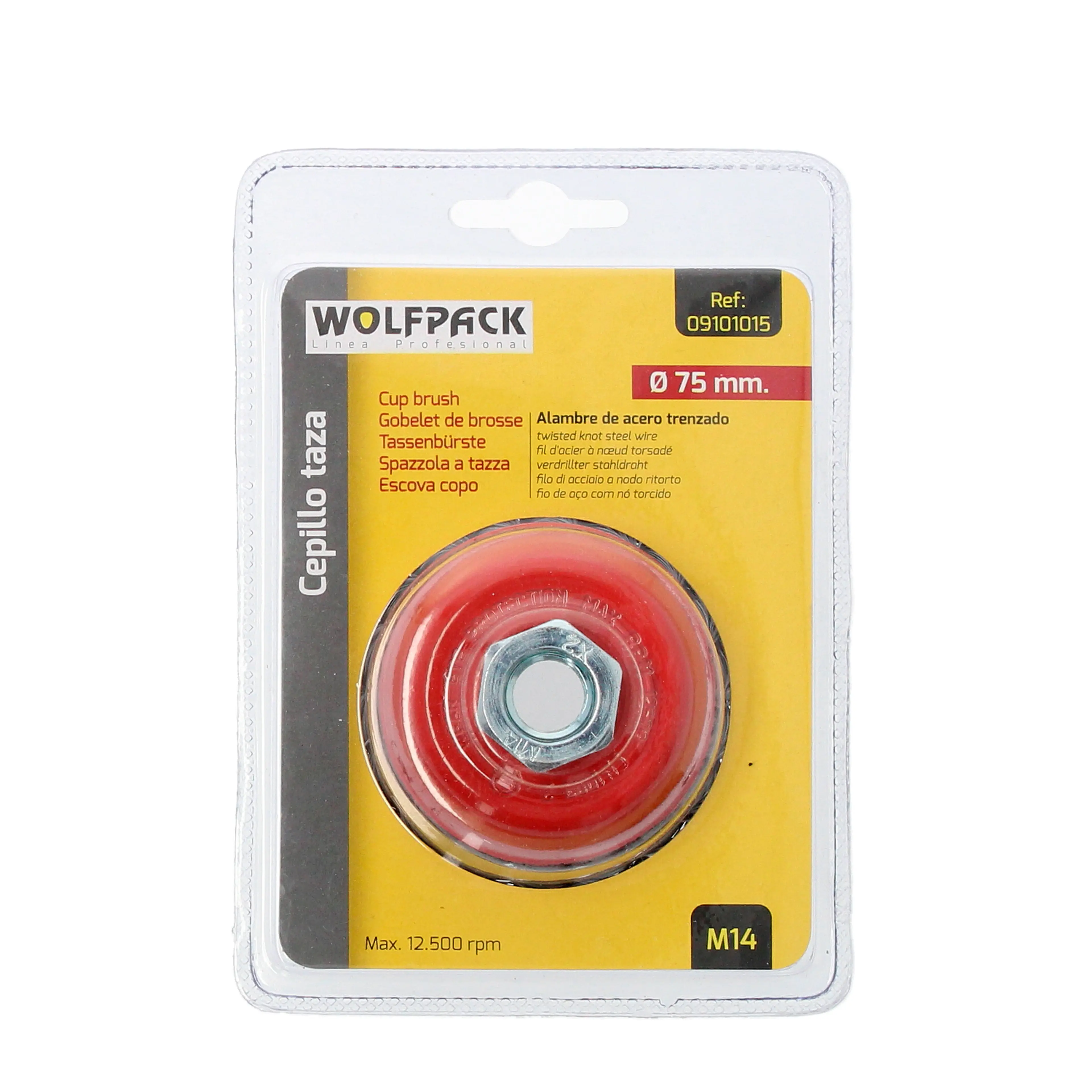 CEPILLO TAZA ACERO TRENZADO Ø 75 MM
