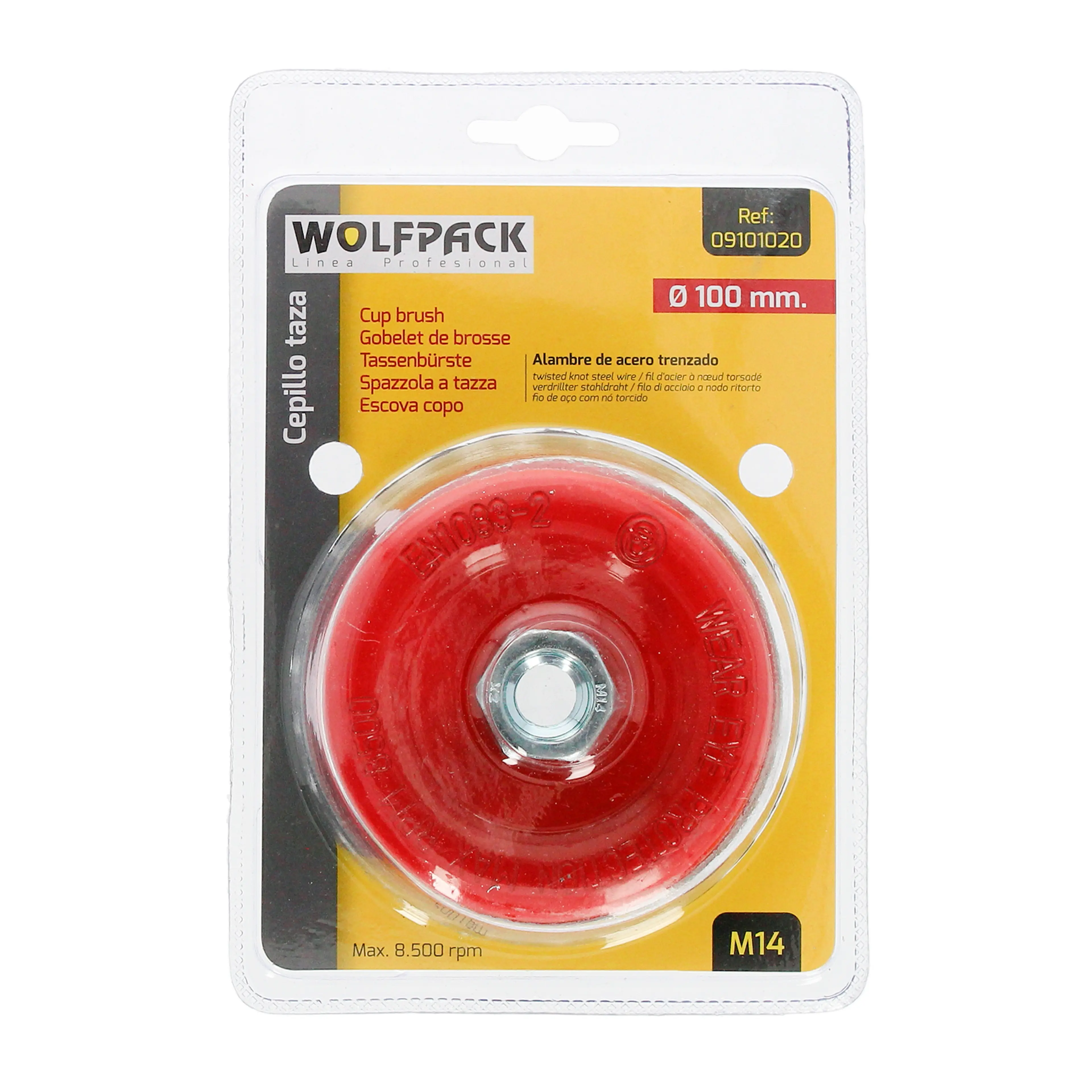 CEPILLO TAZA ACERO TRENZADO Ø 100 M