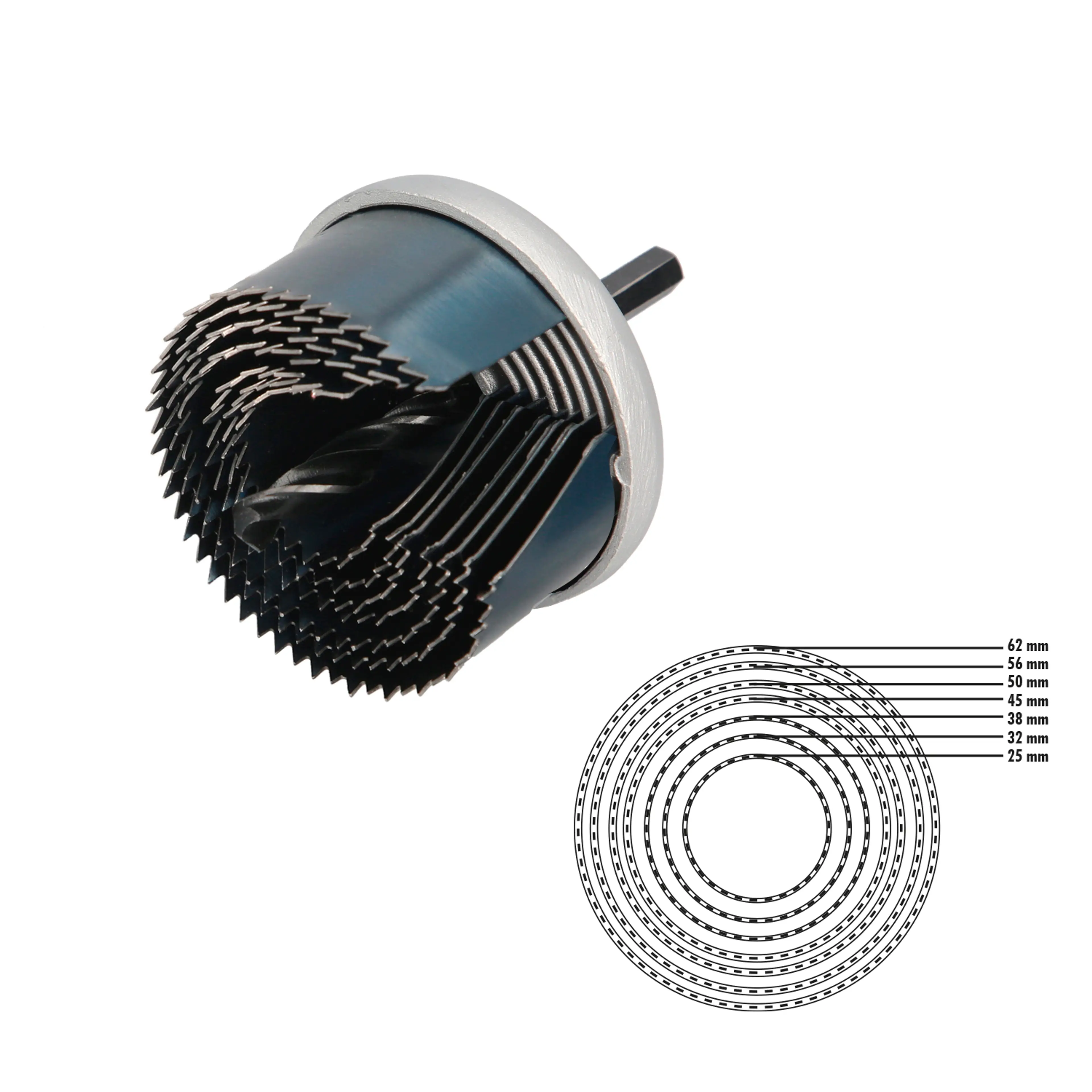 JUEGO SIERRAS CAMPANA 25 MM. 25/63 