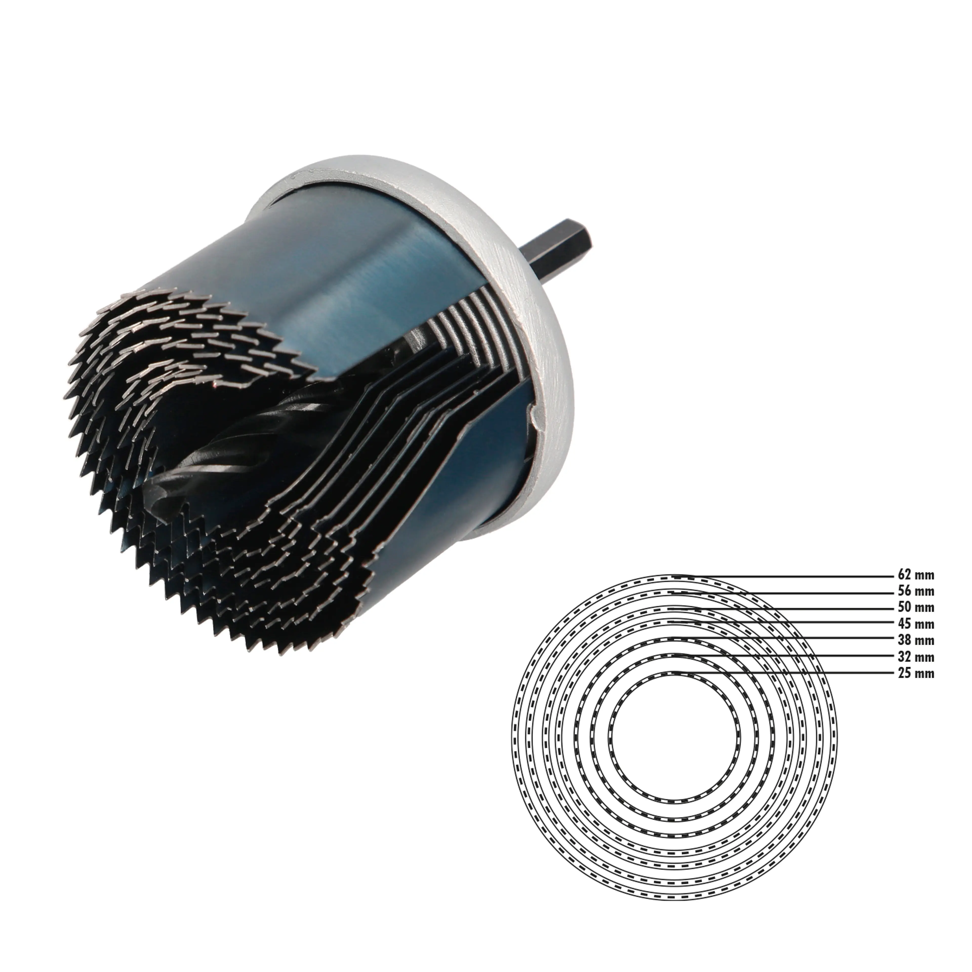 JUEGO SIERRAS CAMPANA 50 MM. 25/62 