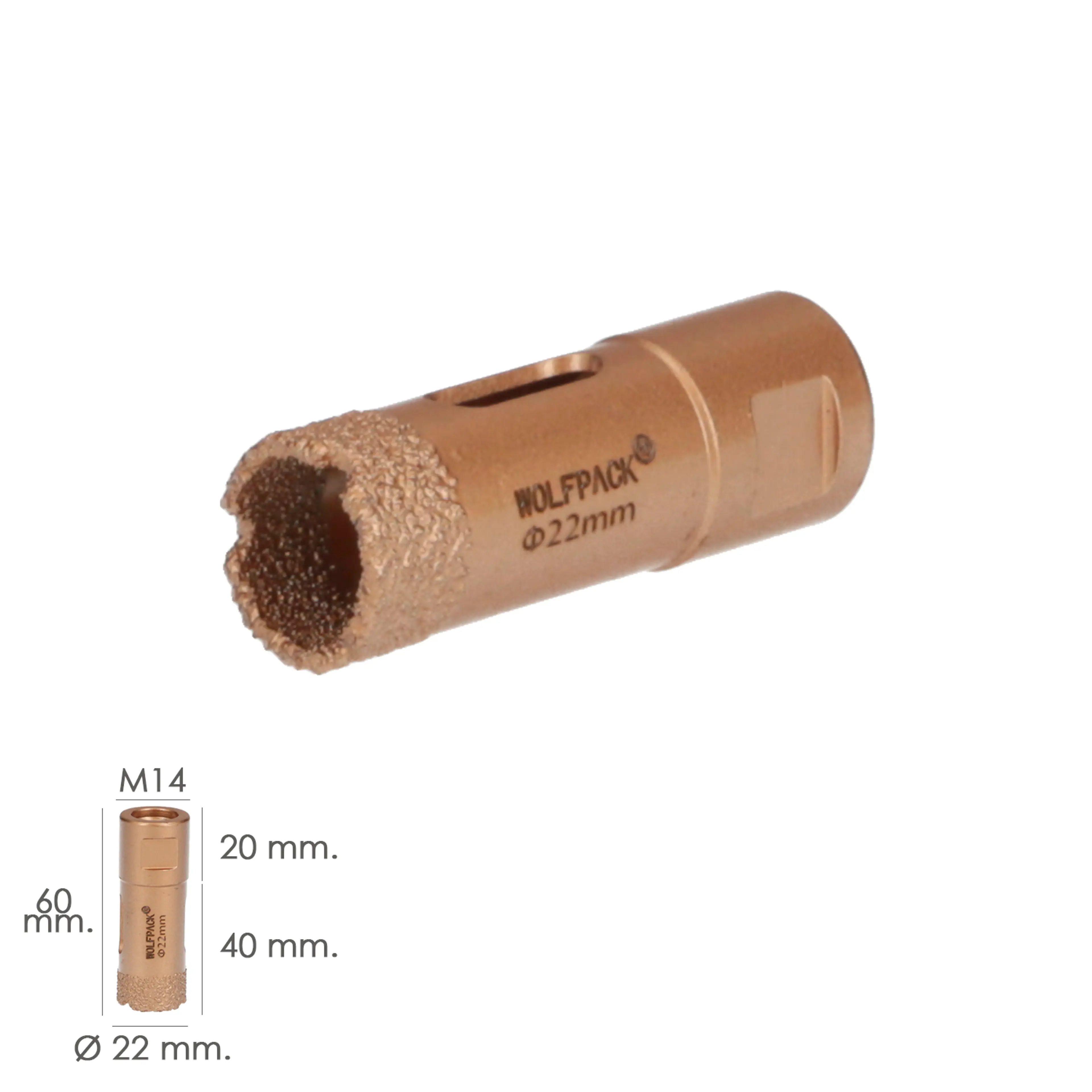 CORONA DIAMANTE M14 Ø 22 MM. CORTE 