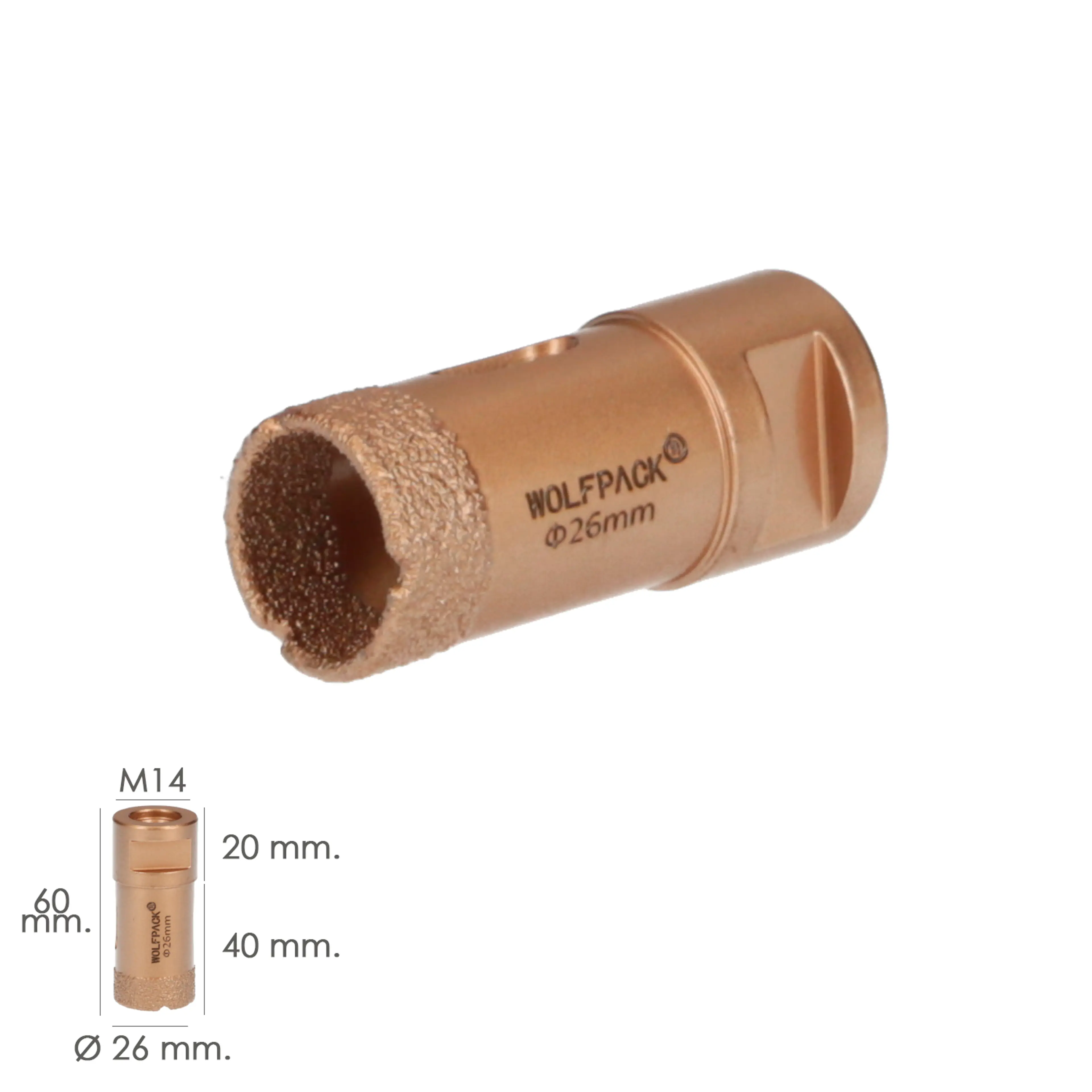 CORONA DIAMANTE M14 Ø 26 MM. CORTE 