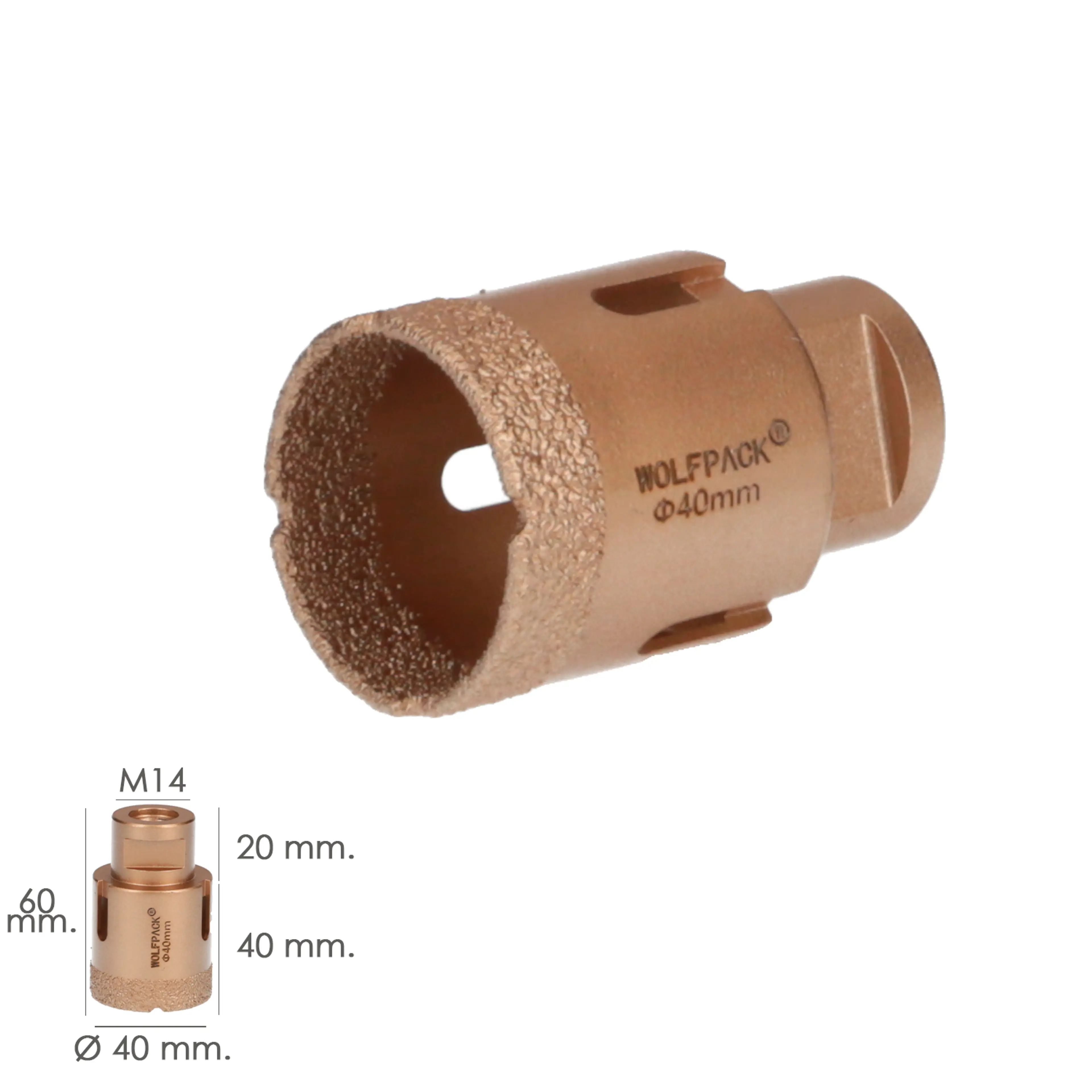 CORONA DIAMANTE M14 Ø 40 MM. CORTE 