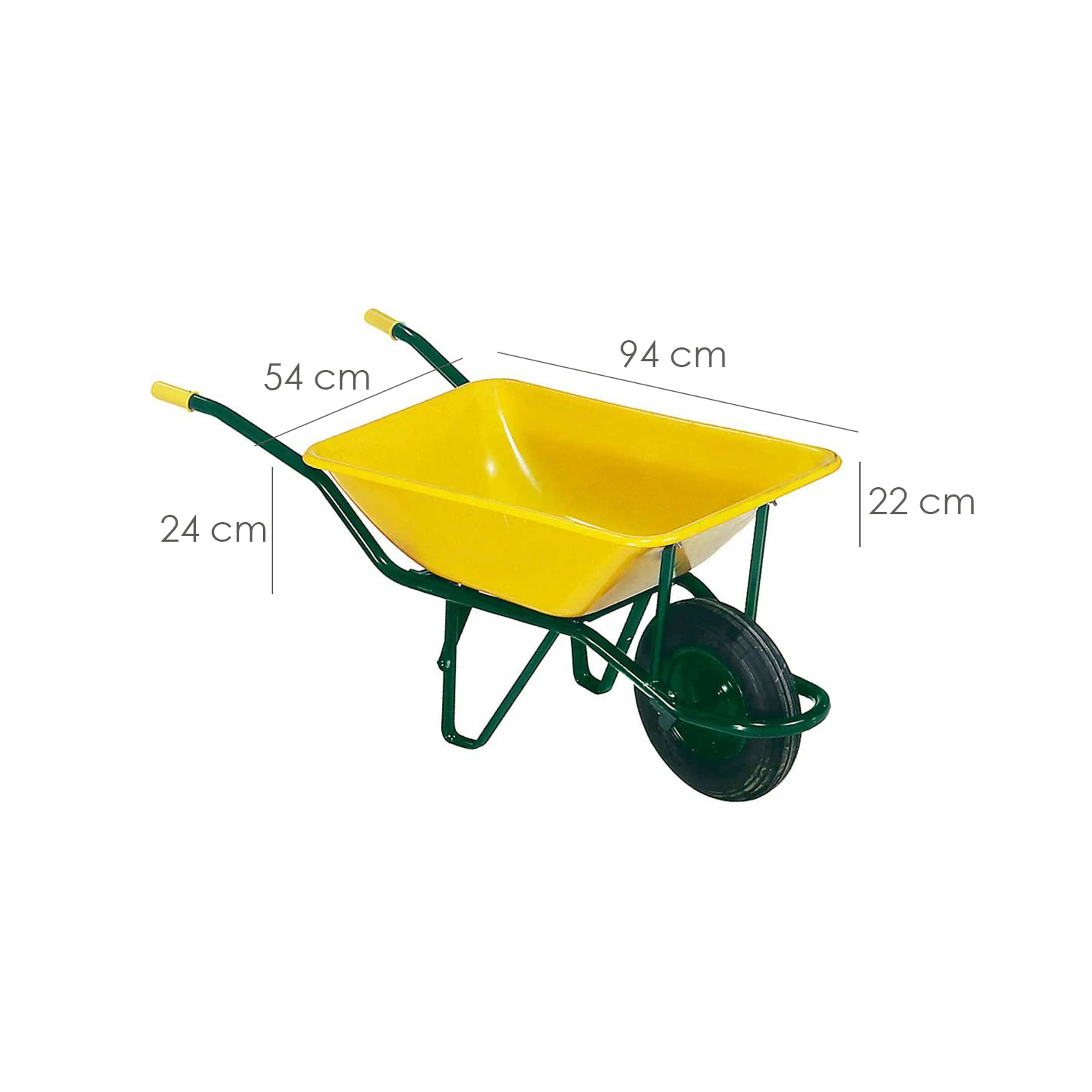 CARRETILLA OBRA AMARILLA METÁLICA D