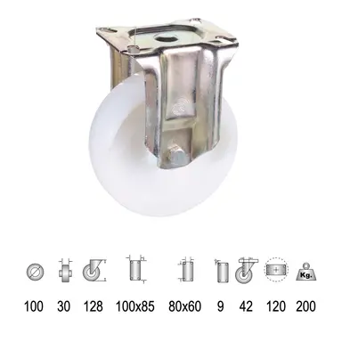 RUEDA INDUSTRIAL NYLON PLACA FIJA 1