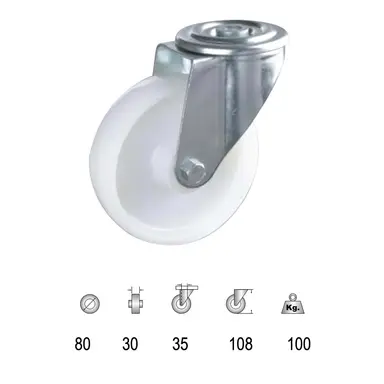 RUEDA INDUSTRIAL NYLON PASANTE   80