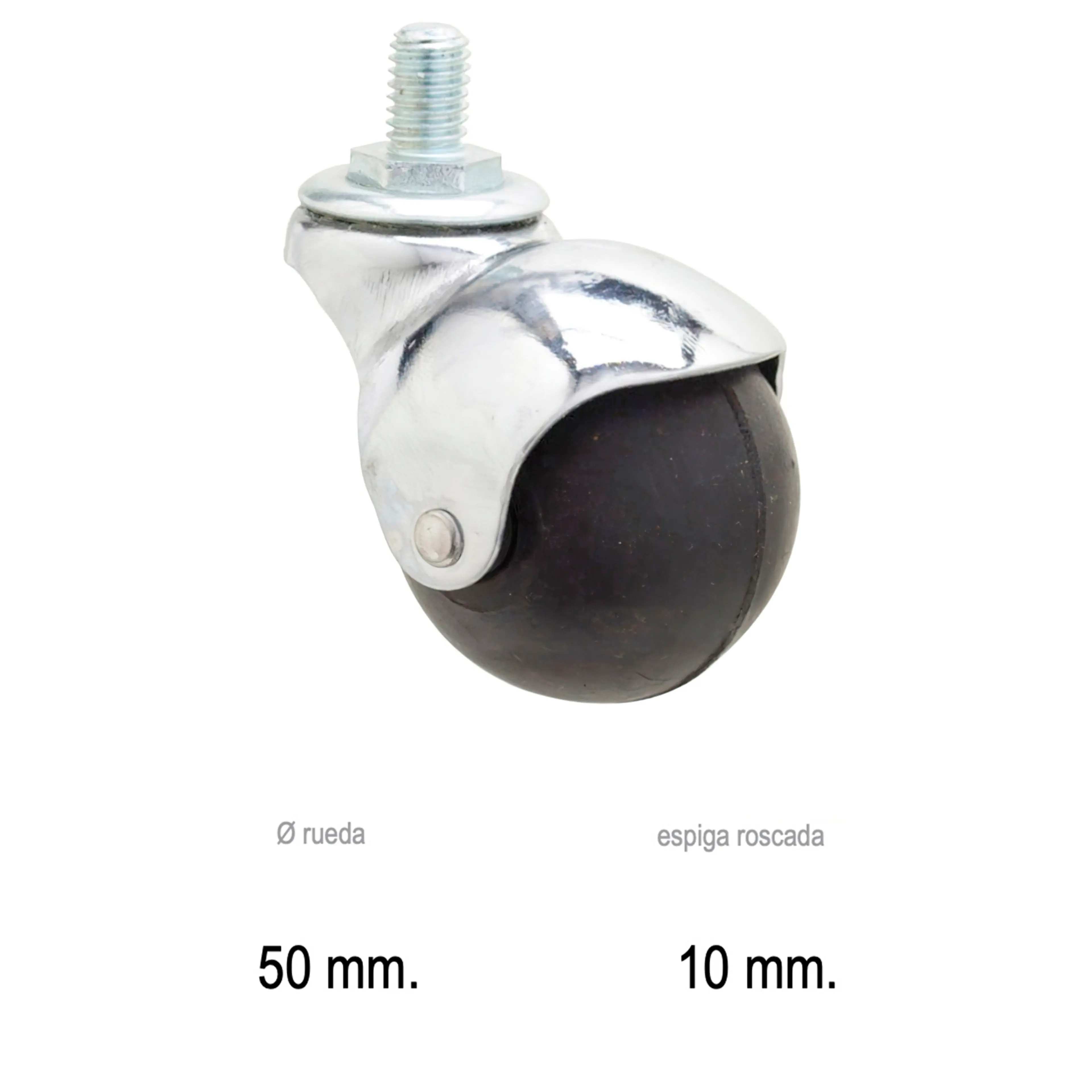 RUEDA DOMESTICA GOMA NEGRA ESFERA E