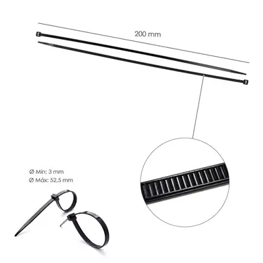 BRIDA NYLON 100%. COLOR NEGRO 2,5 X