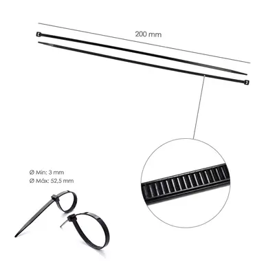 BRIDA NYLON 100%. COLOR NEGRO 3,5 X