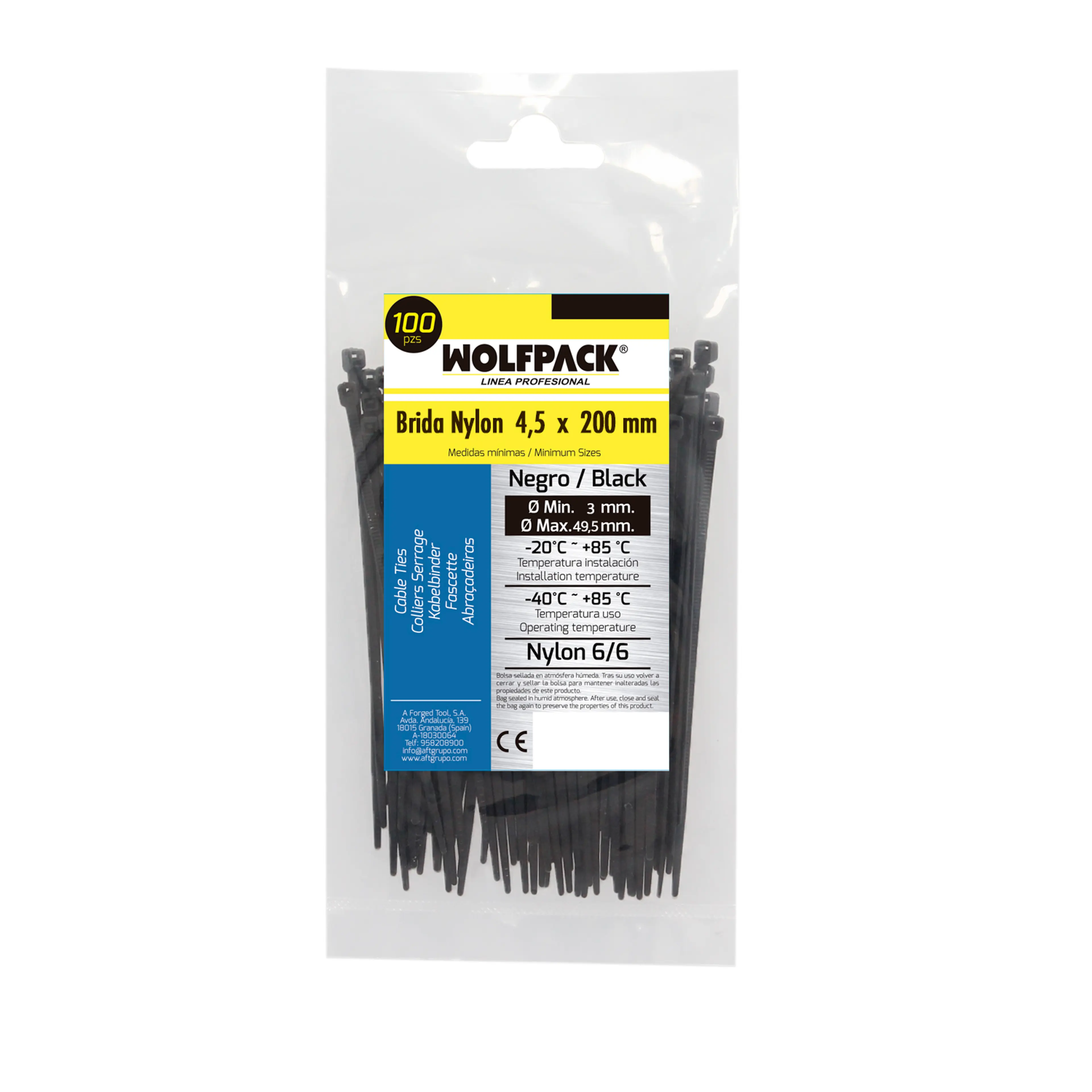 BRIDA NYLON 100%. COLOR NEGRO 4,5 X