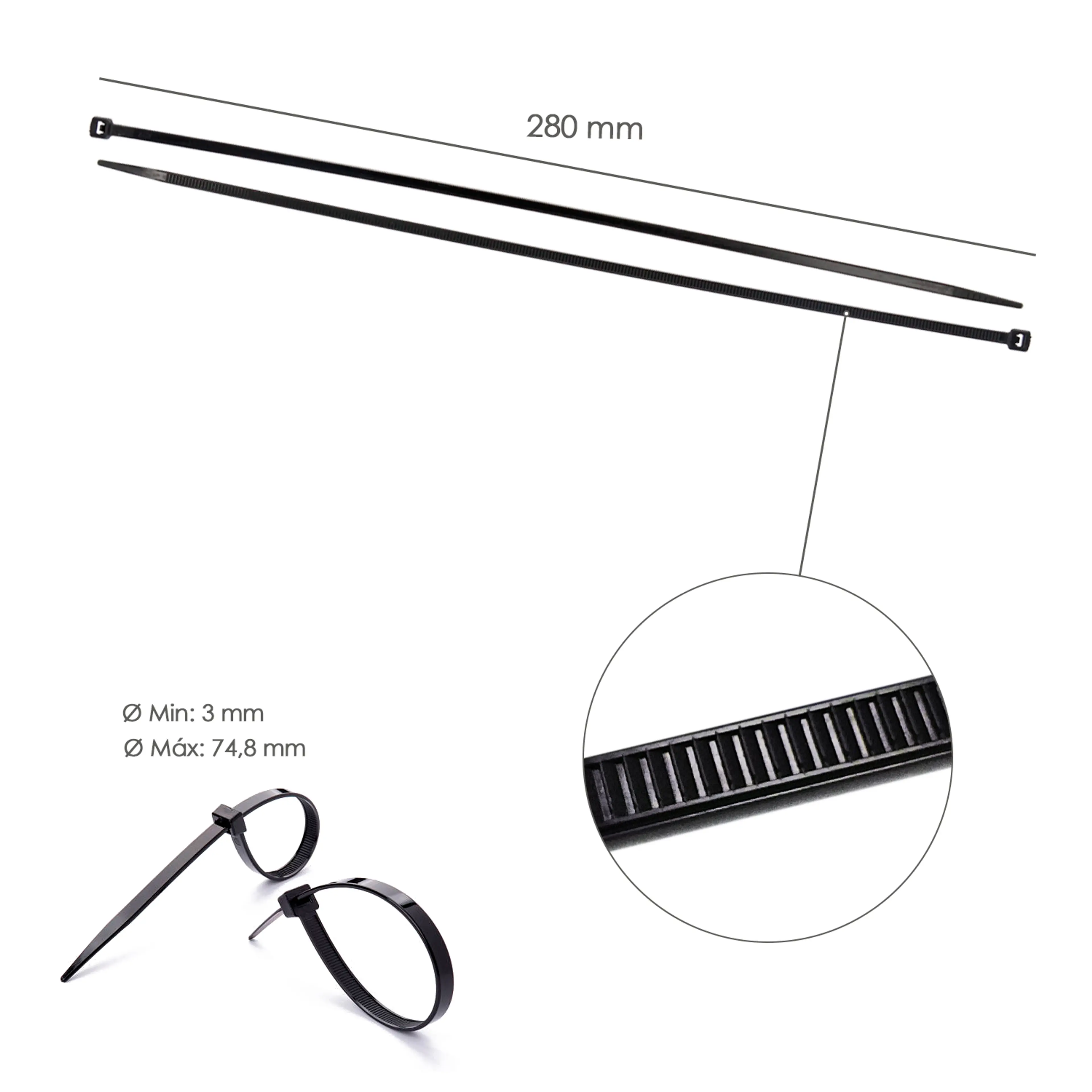 BRIDA NYLON 100%. COLOR NEGRO 4,5 X