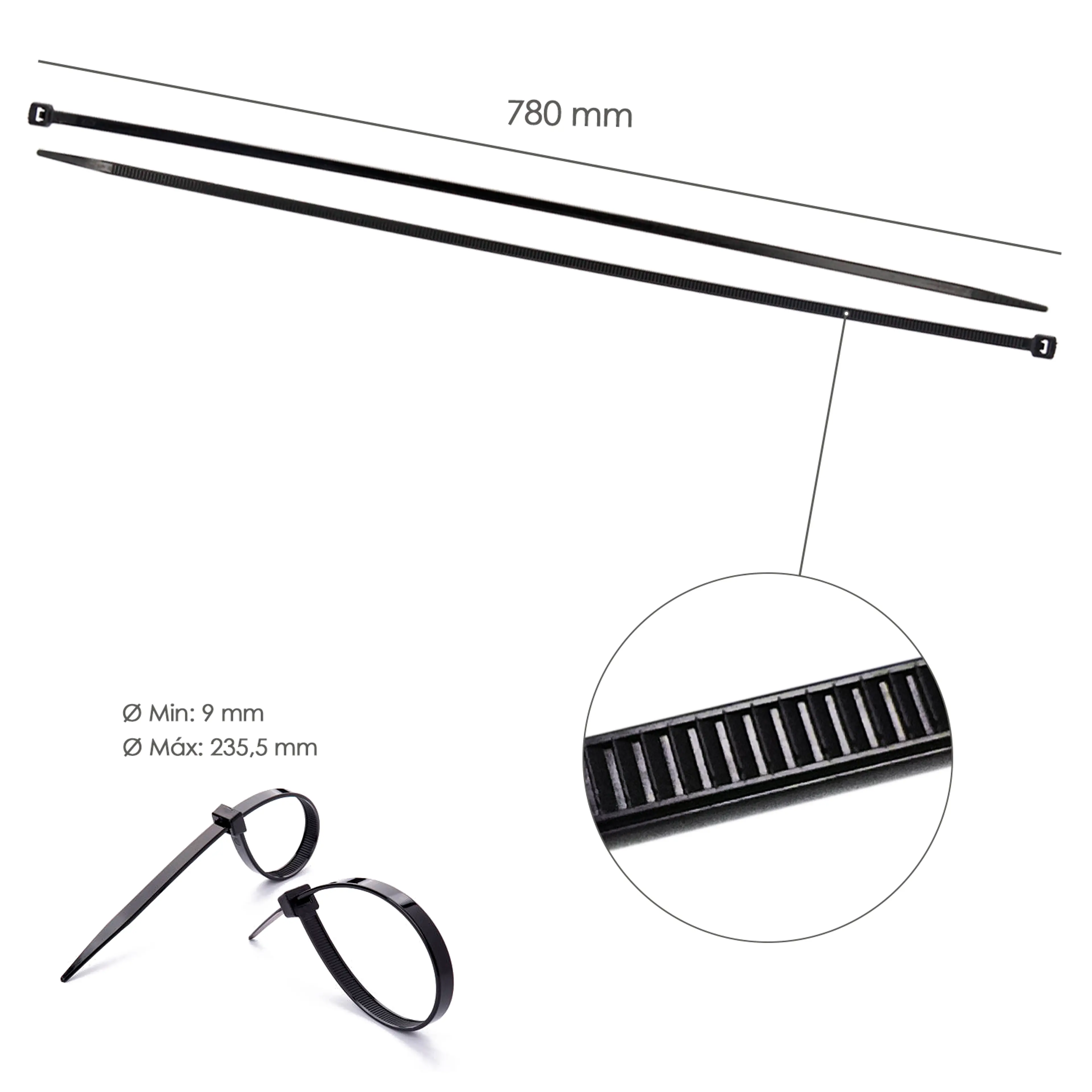 BRIDA NYLON 100%. COLOR NEGRO 9,0 X