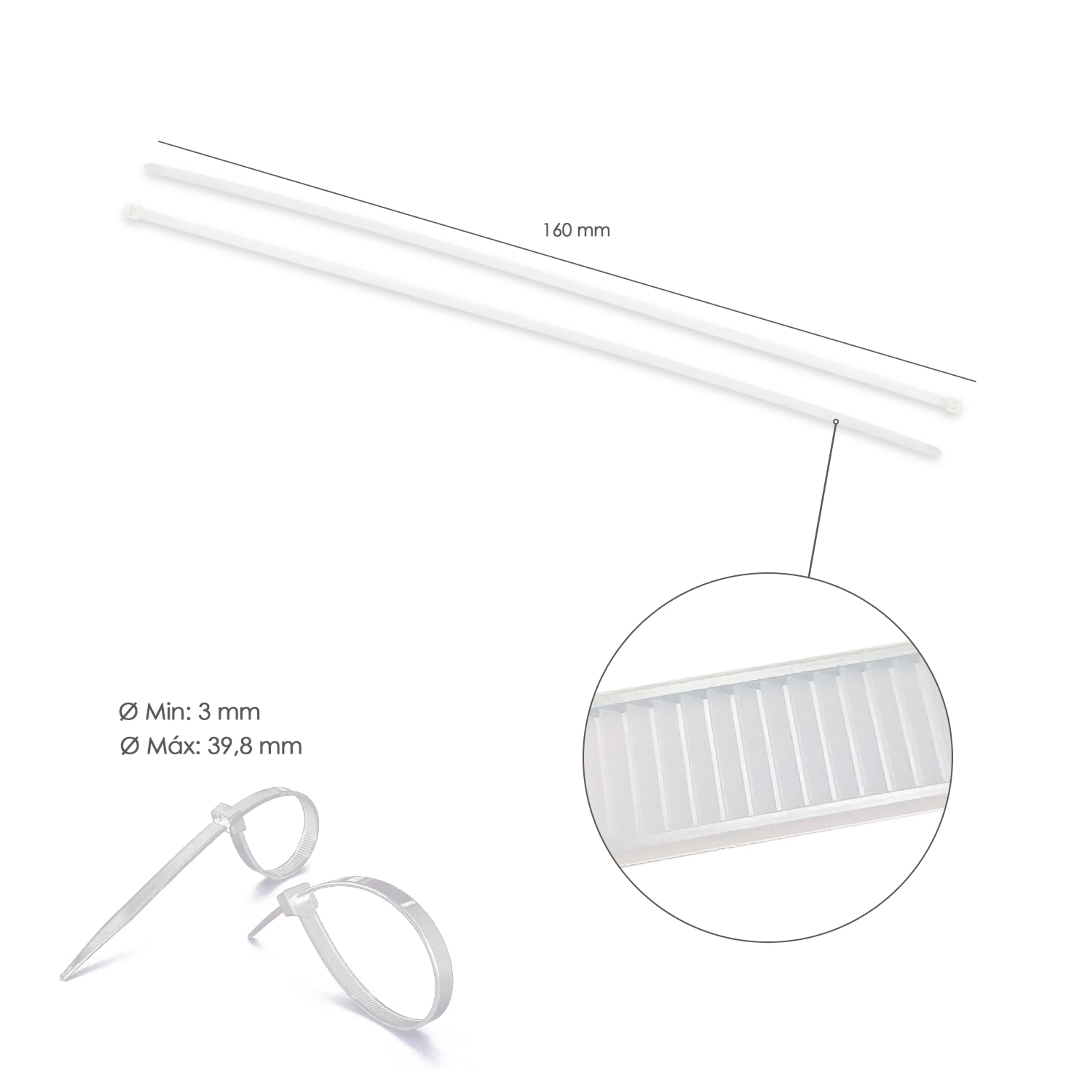 BRIDA NYLON 100%. COLOR NATURAL 2,5