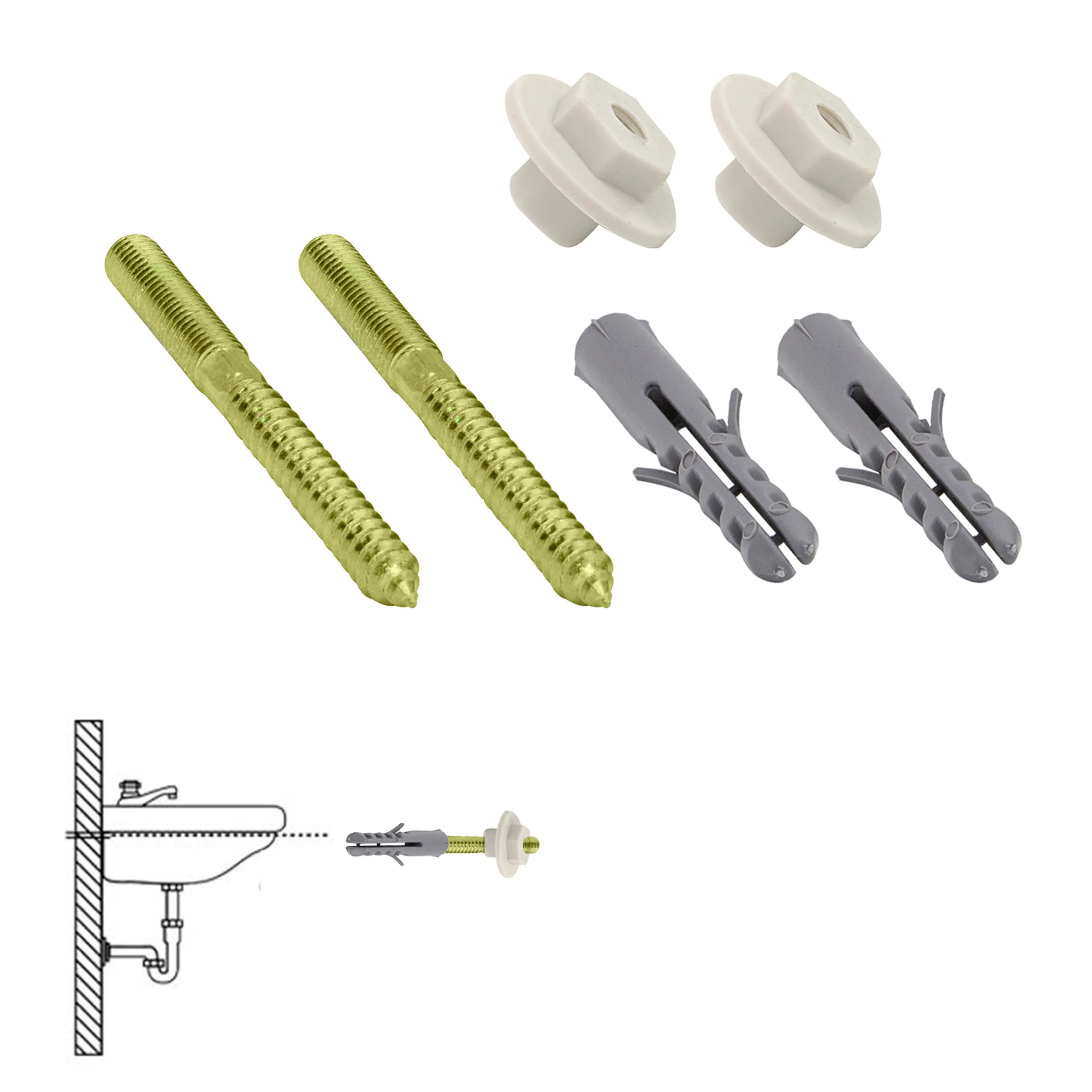 KIT SANITARIO FIJACION LAVABO  10X1