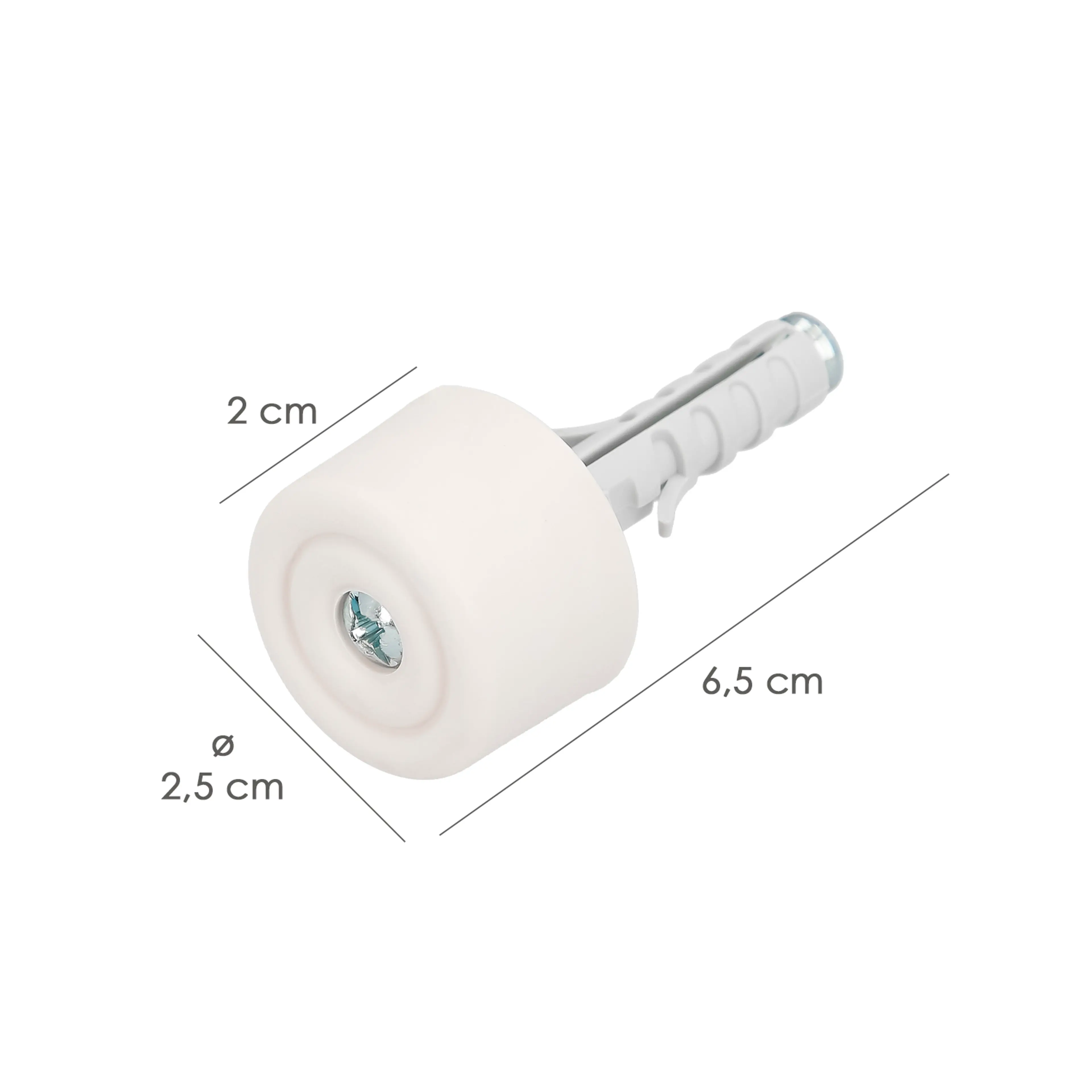 TOPE PUERTA CON TACO NYLON BLANCO B