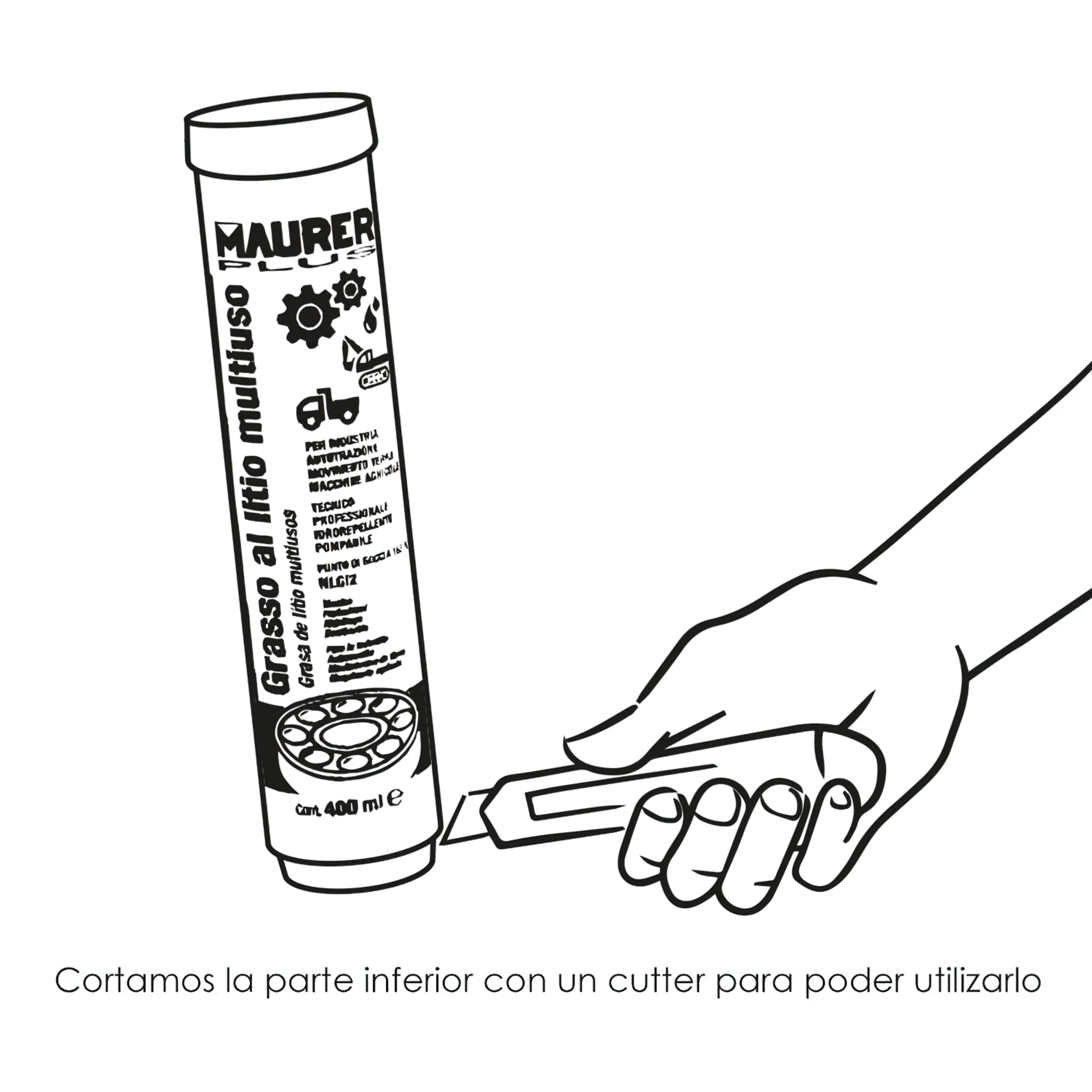 GRASA DE LITIO CARTUCHO 400 ML.