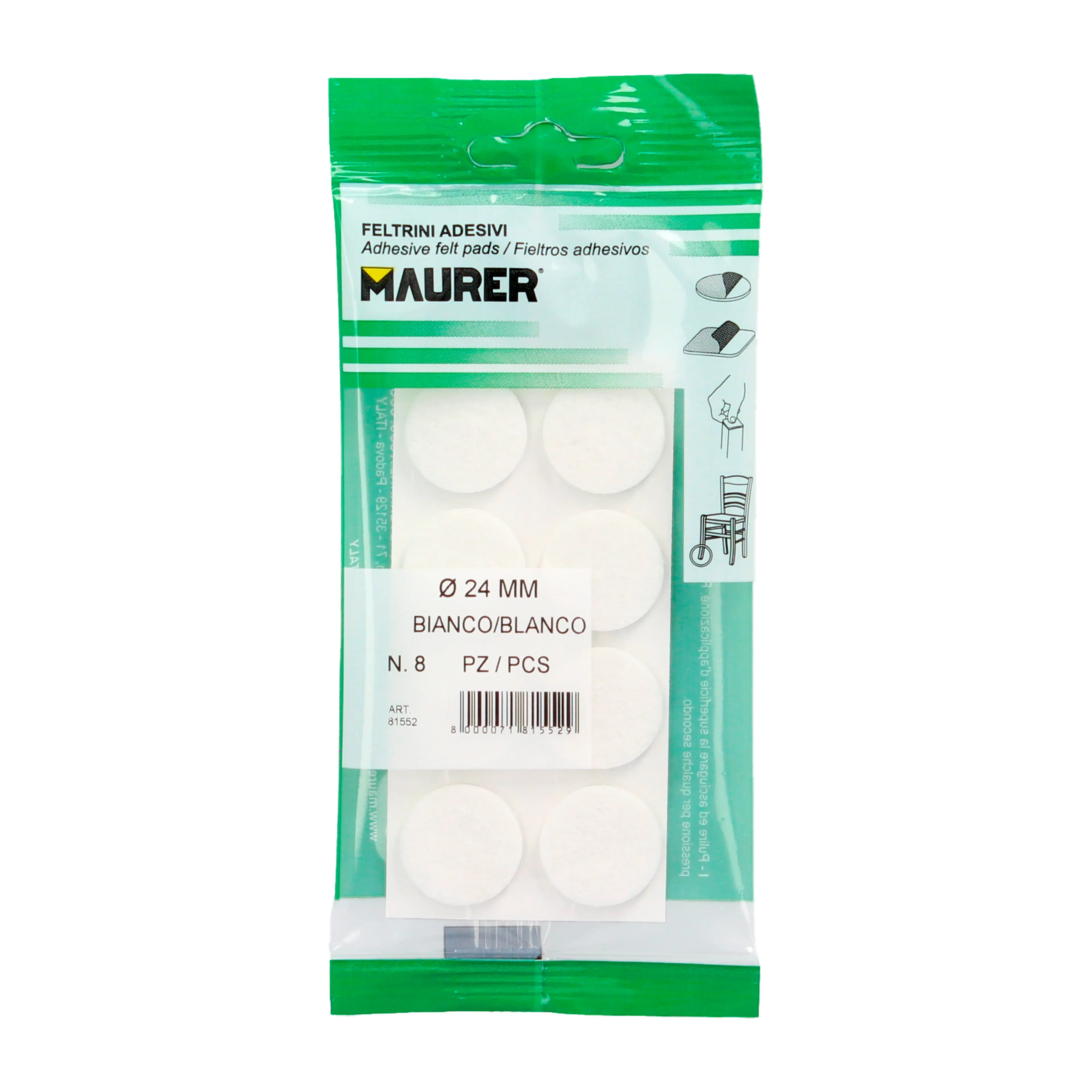 FIELTRO ADHESIVO Ø 24 MM. (BLISTER 