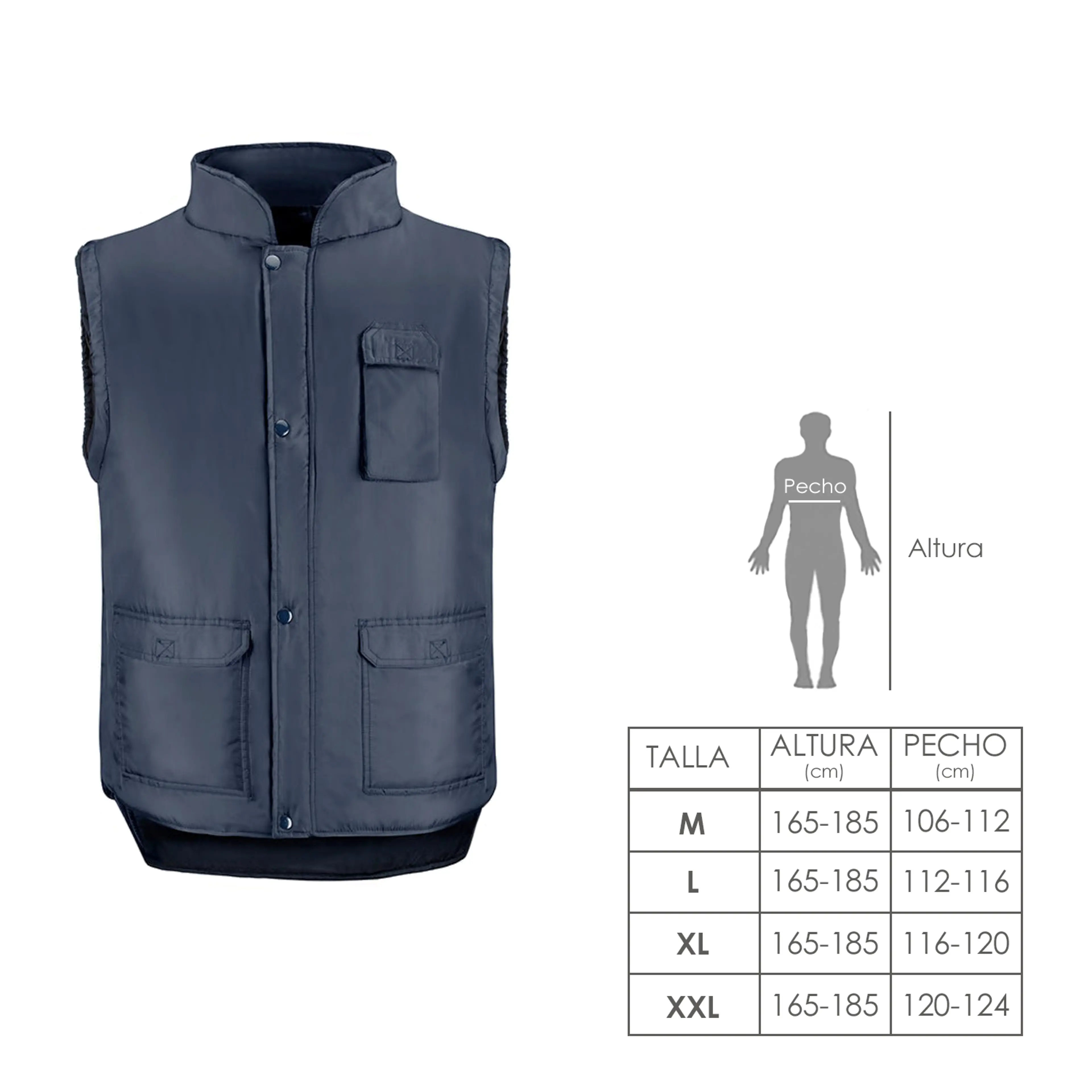 CHALECO MULTIBOLSILLOS AZUL  XL