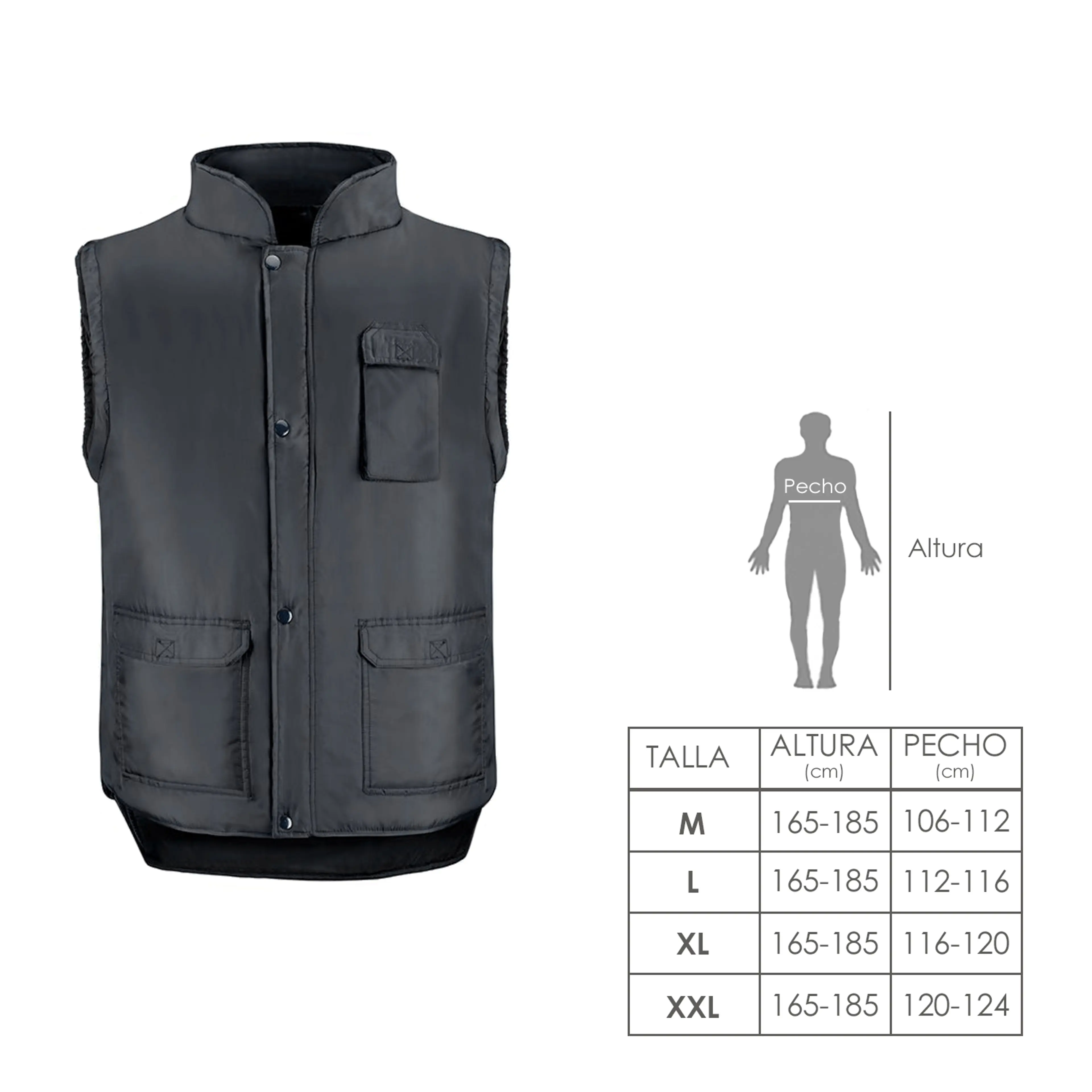 CHALECO MULTIBOLSILLOS NEGRO XXL
