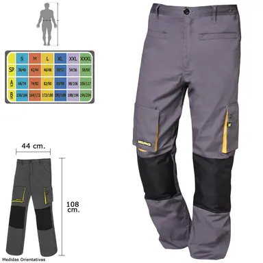 PANTALON DE TRABAJO GRIS/AMARILLO L