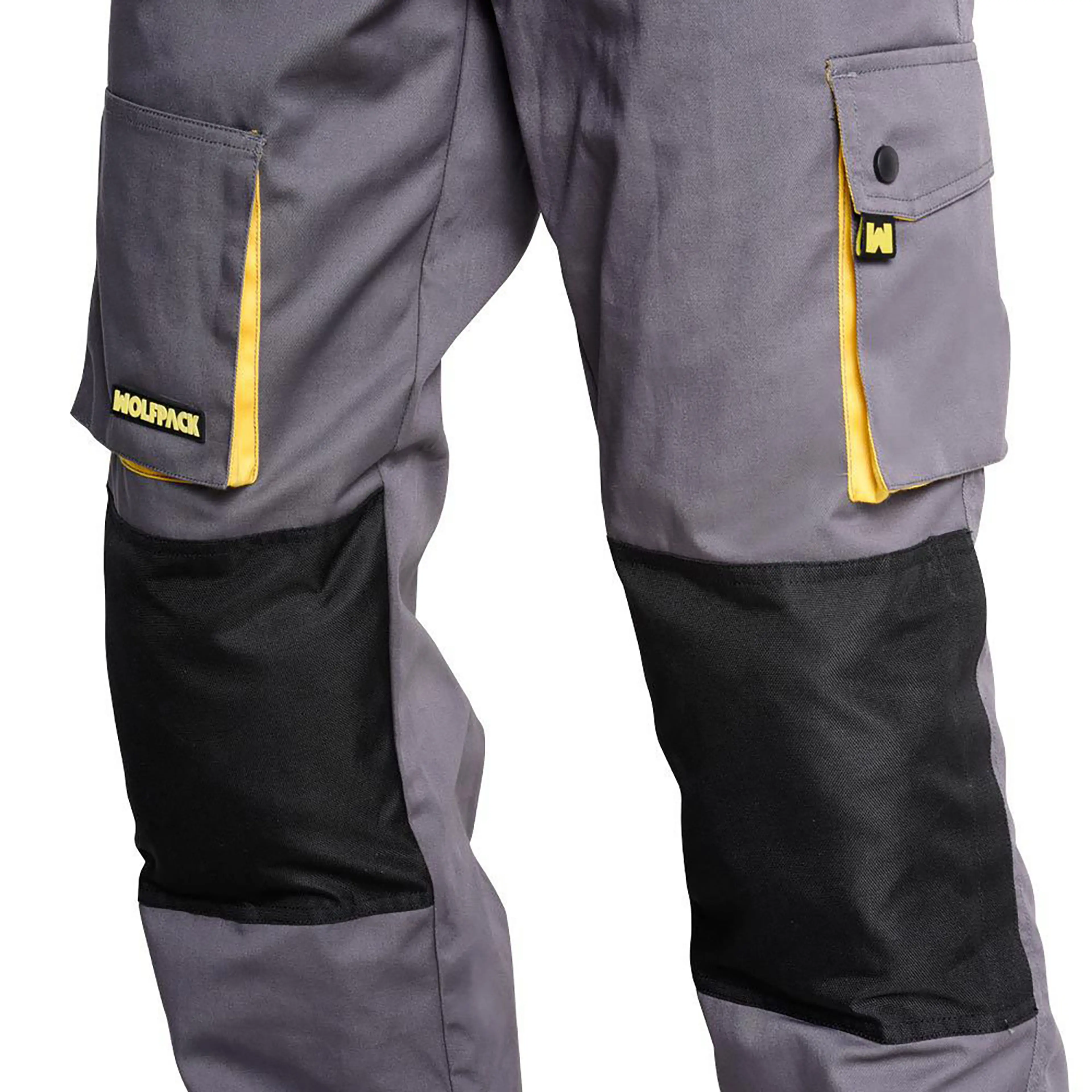 PANTALON DE TRABAJO GRIS/AMARILLO L