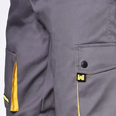 PANTALON DE TRABAJO GRIS/AMARILLO C